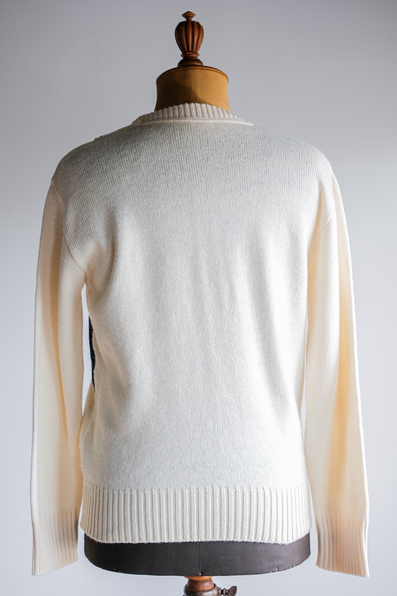 【~80's】Italian Vintage Colour Block Wool Acrylic Sweater Size.50