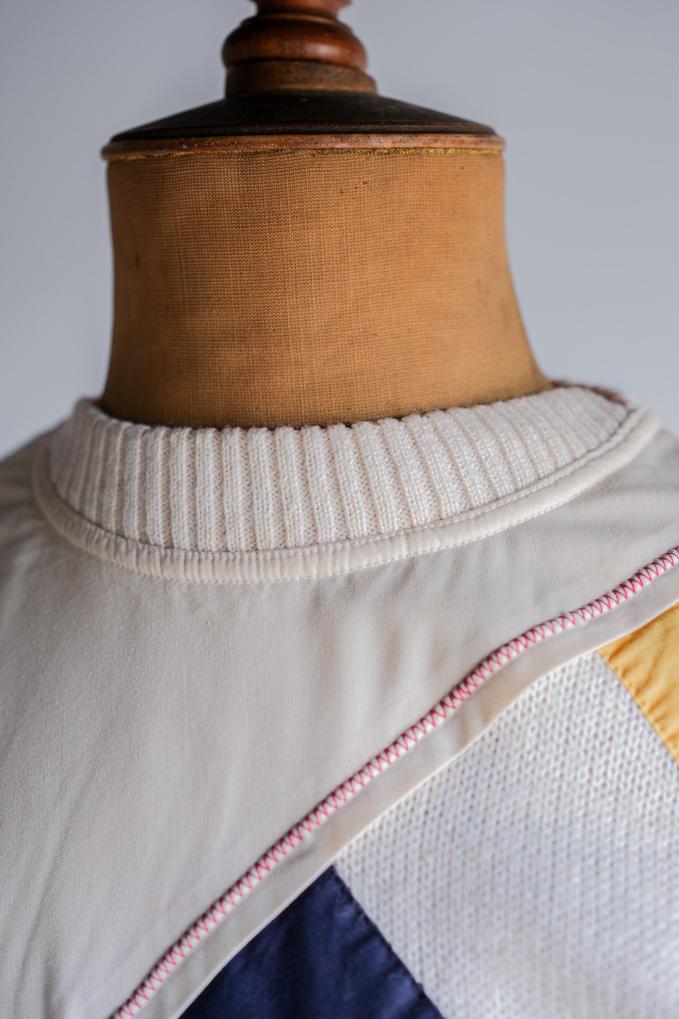 【~80's】Italian Vintage Colour Block Wool Acrylic Sweater Size.50