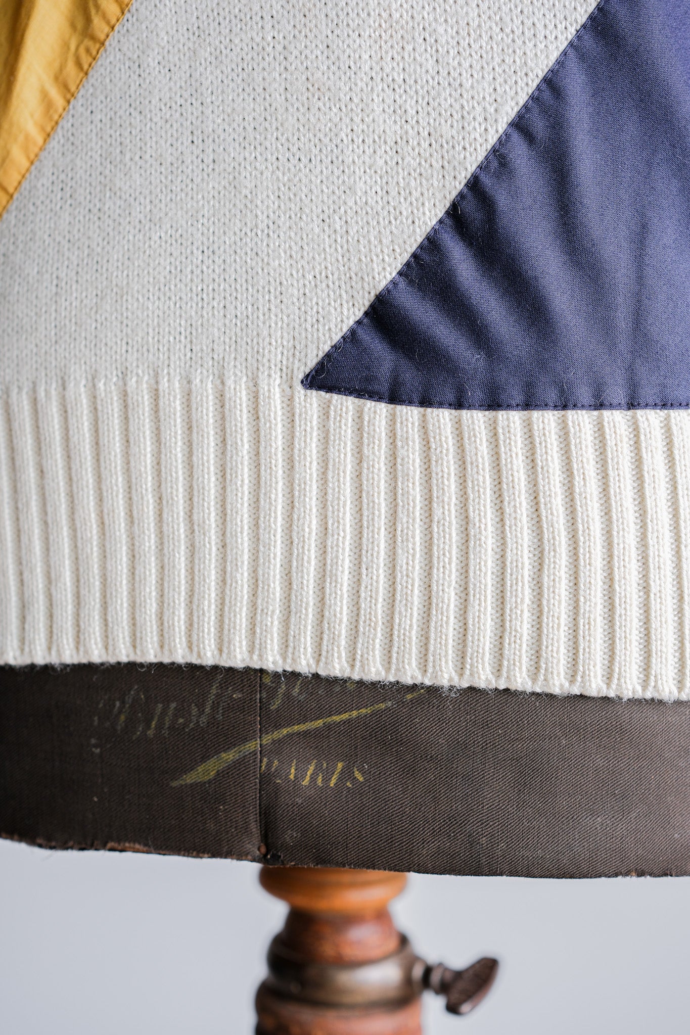 【~80's】Italian Vintage Colour Block Wool Acrylic Sweater Size.50