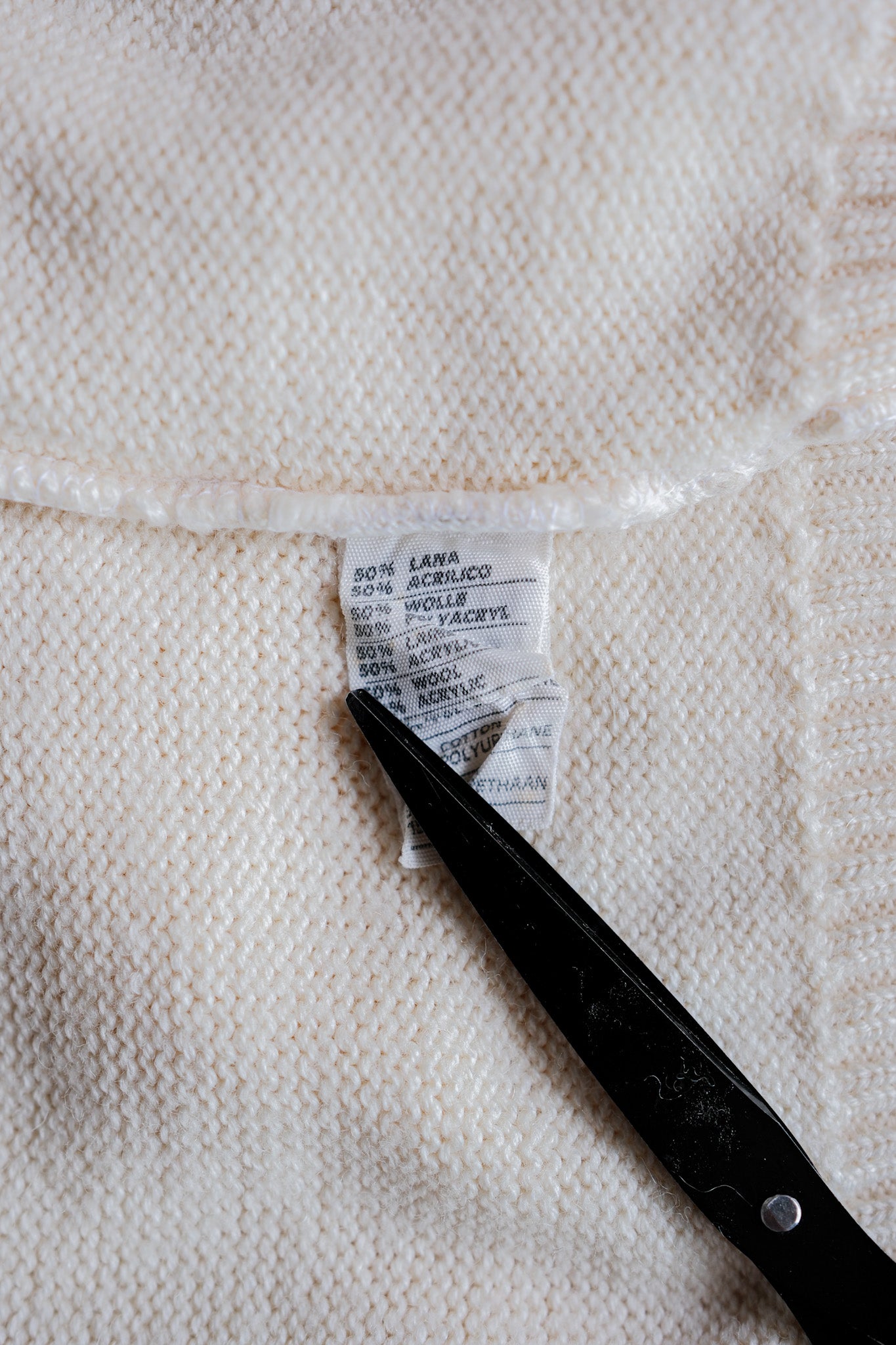 【~80's】Italian Vintage Colour Block Wool Acrylic Sweater Size.50