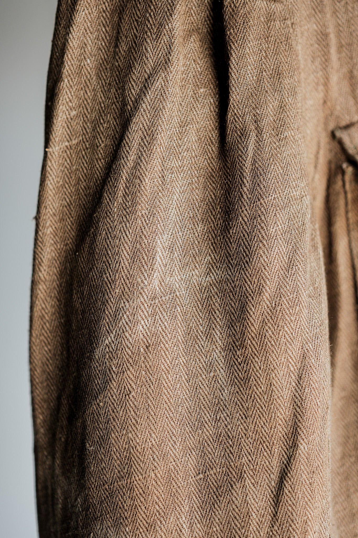 【~40's】WWⅡ German Army Drillich HBT Linen Jacket "Unusual Color" "Wehrmacht"