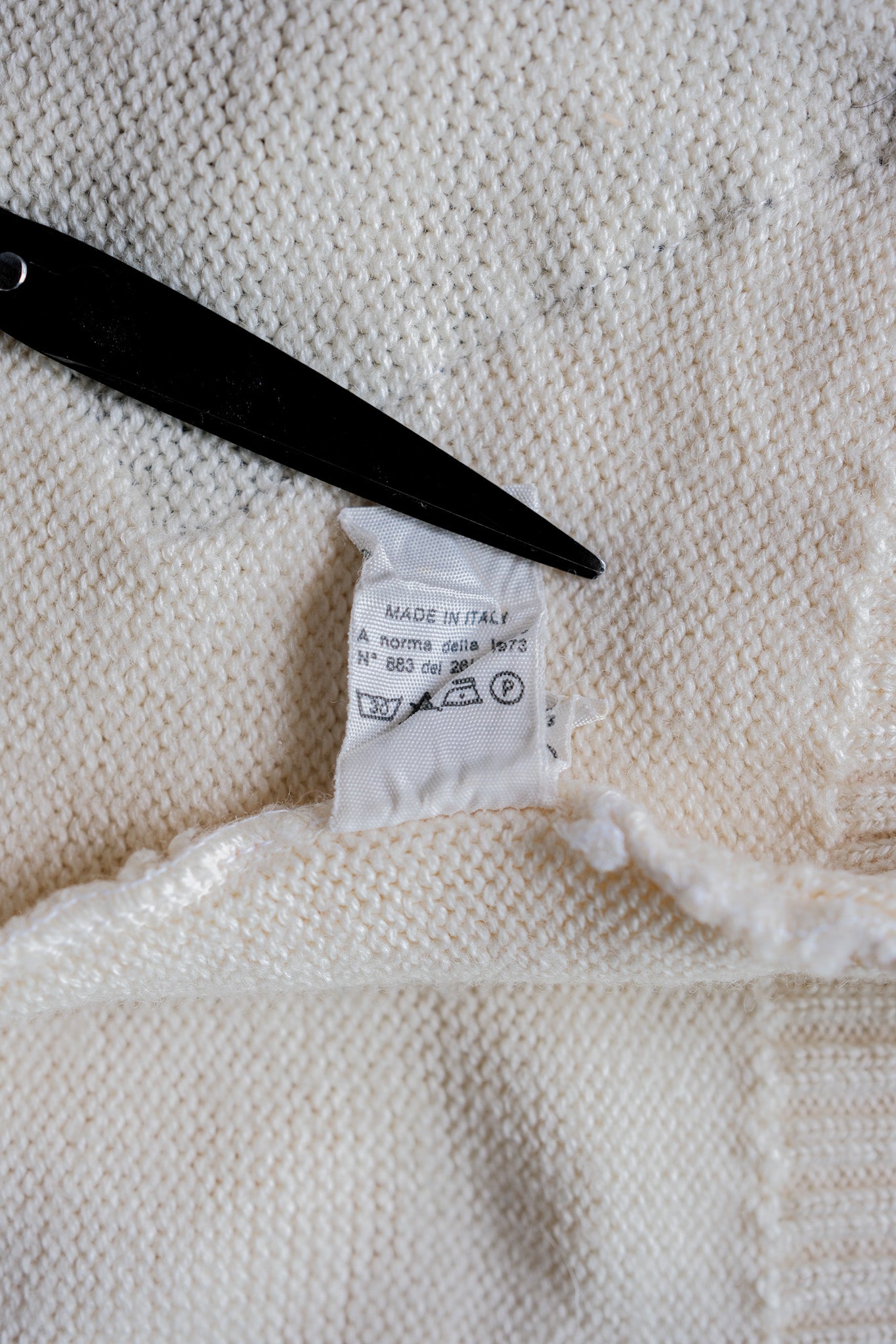 【~80's】Italian Vintage Colour Block Wool Acrylic Sweater Size.50