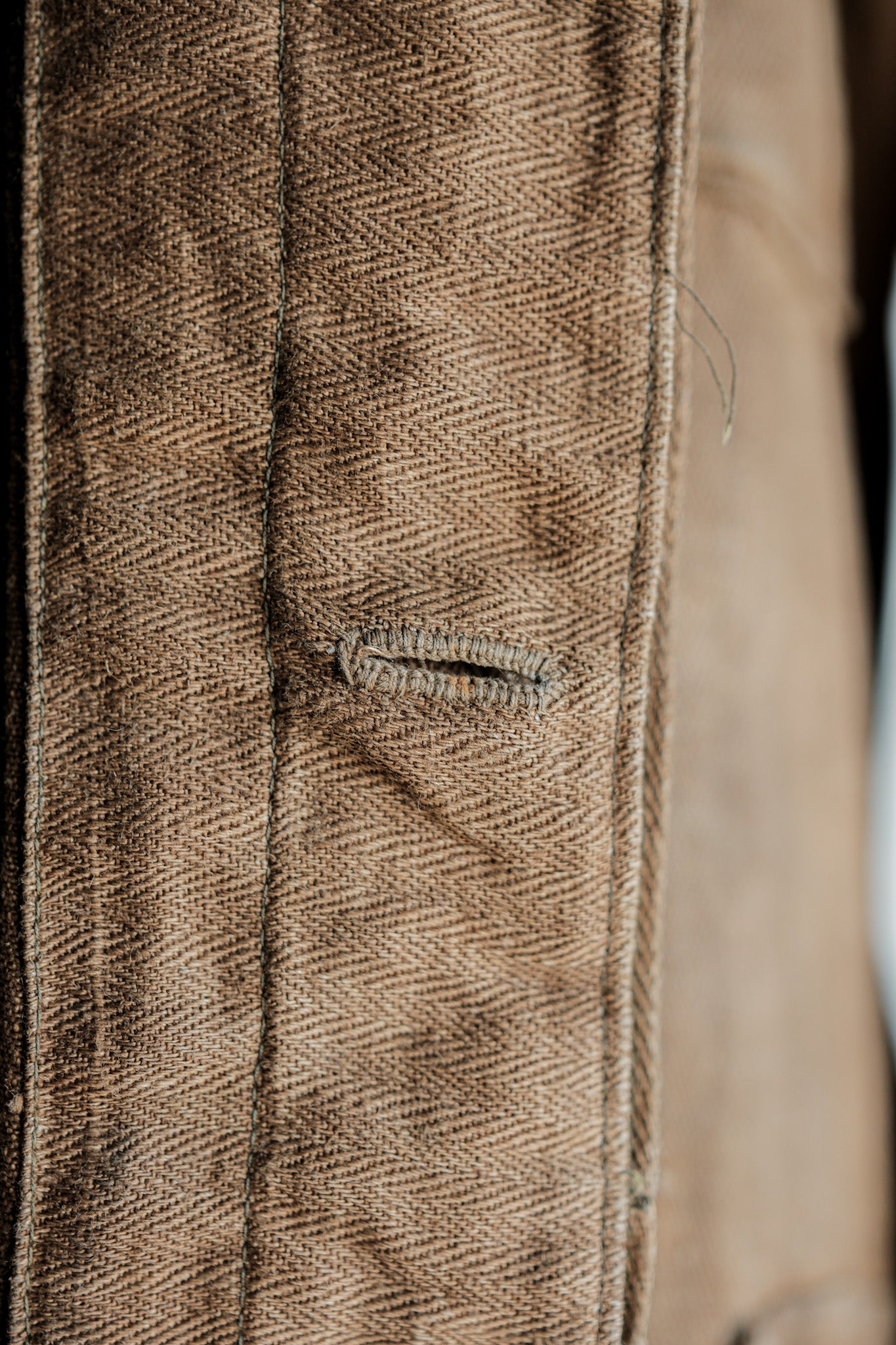 【~40's】WWⅡ German Army Drillich HBT Linen Jacket "Unusual Color" "Wehrmacht"