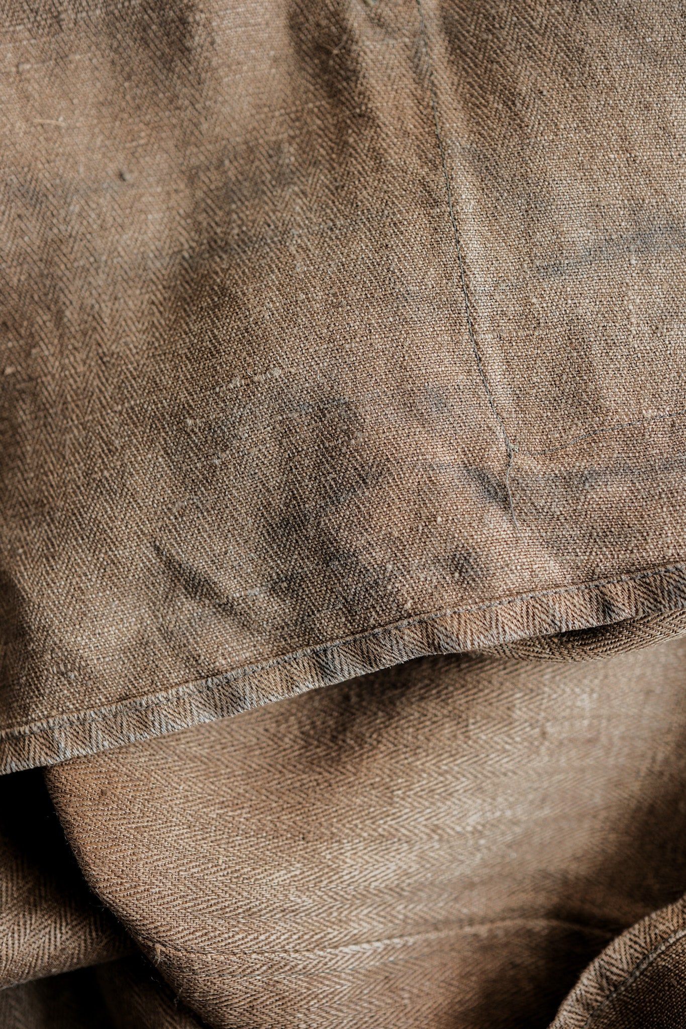 【~40's】WWⅡ German Army Drillich HBT Linen Jacket "Unusual Color" "Wehrmacht"