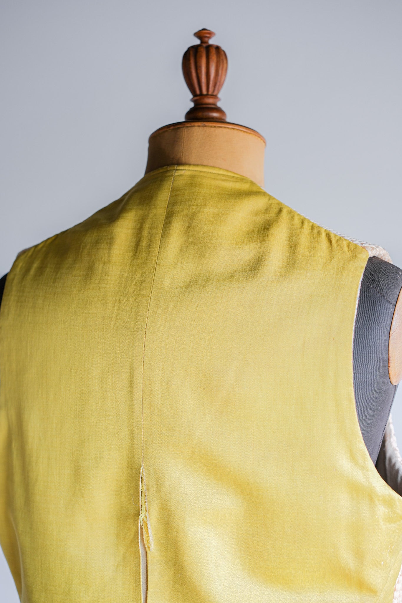 【~40's】British Vintage Yellow Wool Waistcoat "Handmade"