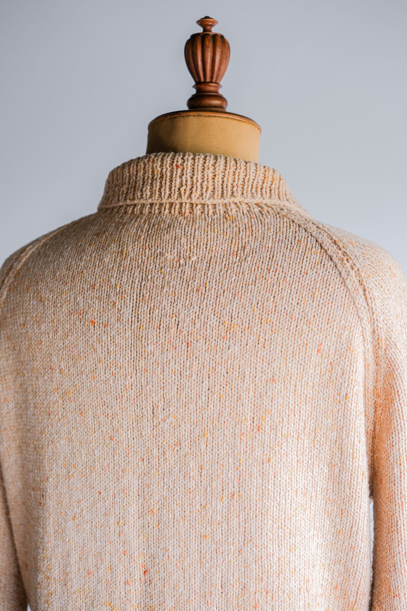 【~60's】British Vintage Raglan Sleeve Zip Up Wool Cardigan "Handmade"