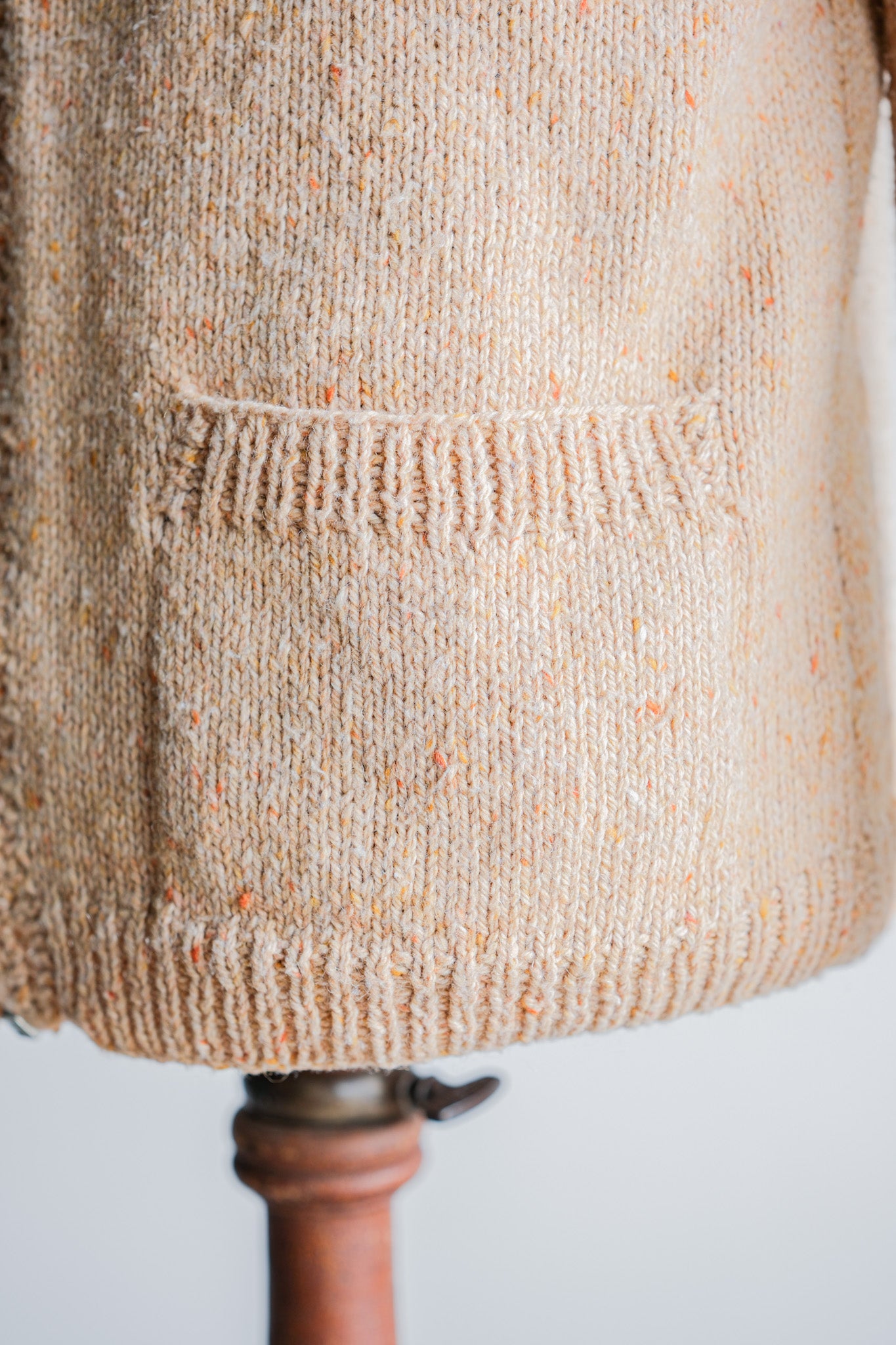 【~60's】British Vintage Raglan Sleeve Zip Up Wool Cardigan "Handmade"