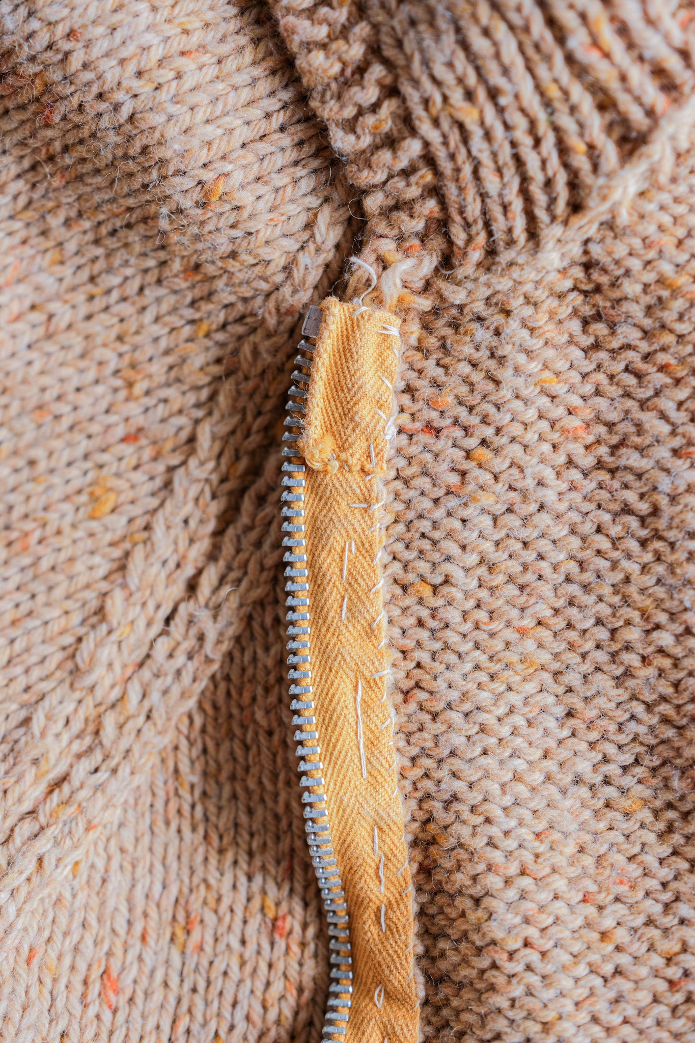 【~60's】British Vintage Raglan Sleeve Zip Up Wool Cardigan "Handmade"