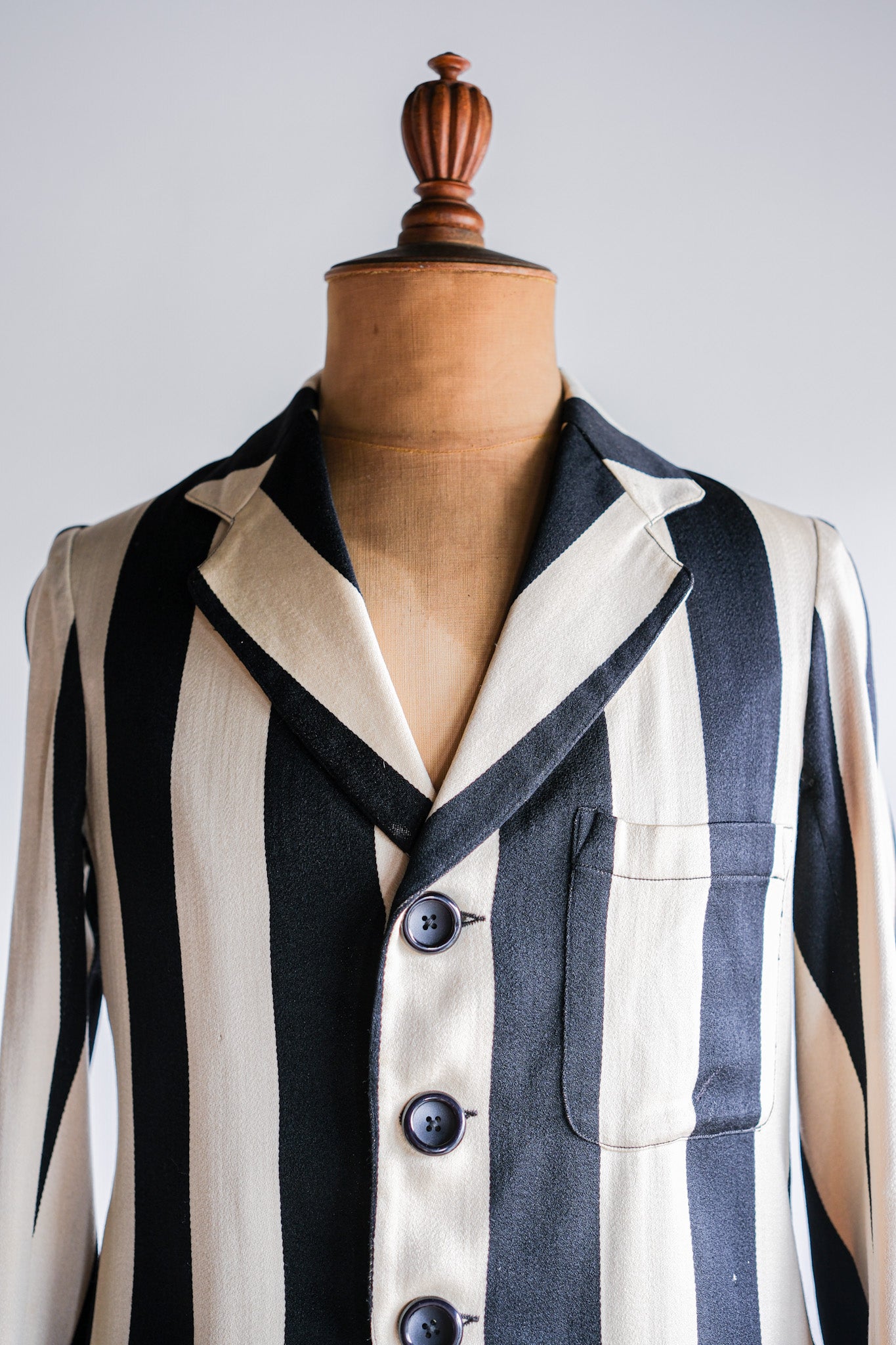 【~20's】British Vintage 2 Tone Striped College Jacket