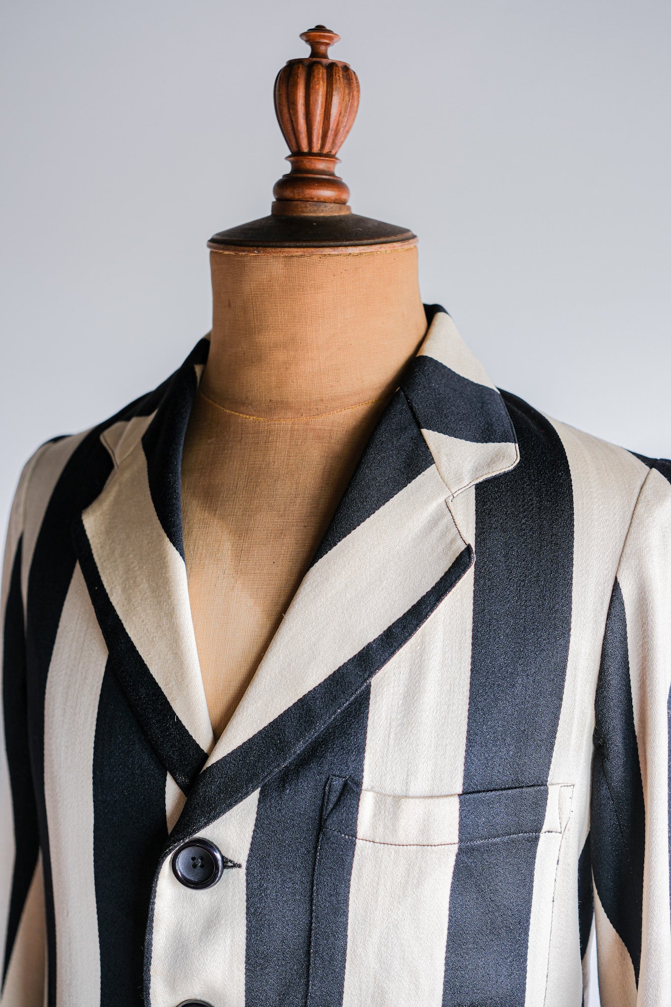 【~20's】British Vintage 2 Tone Striped College Jacket