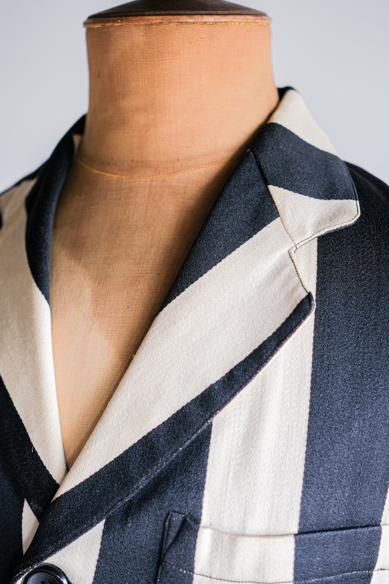 【~20's】British Vintage 2 Tone Striped College Jacket