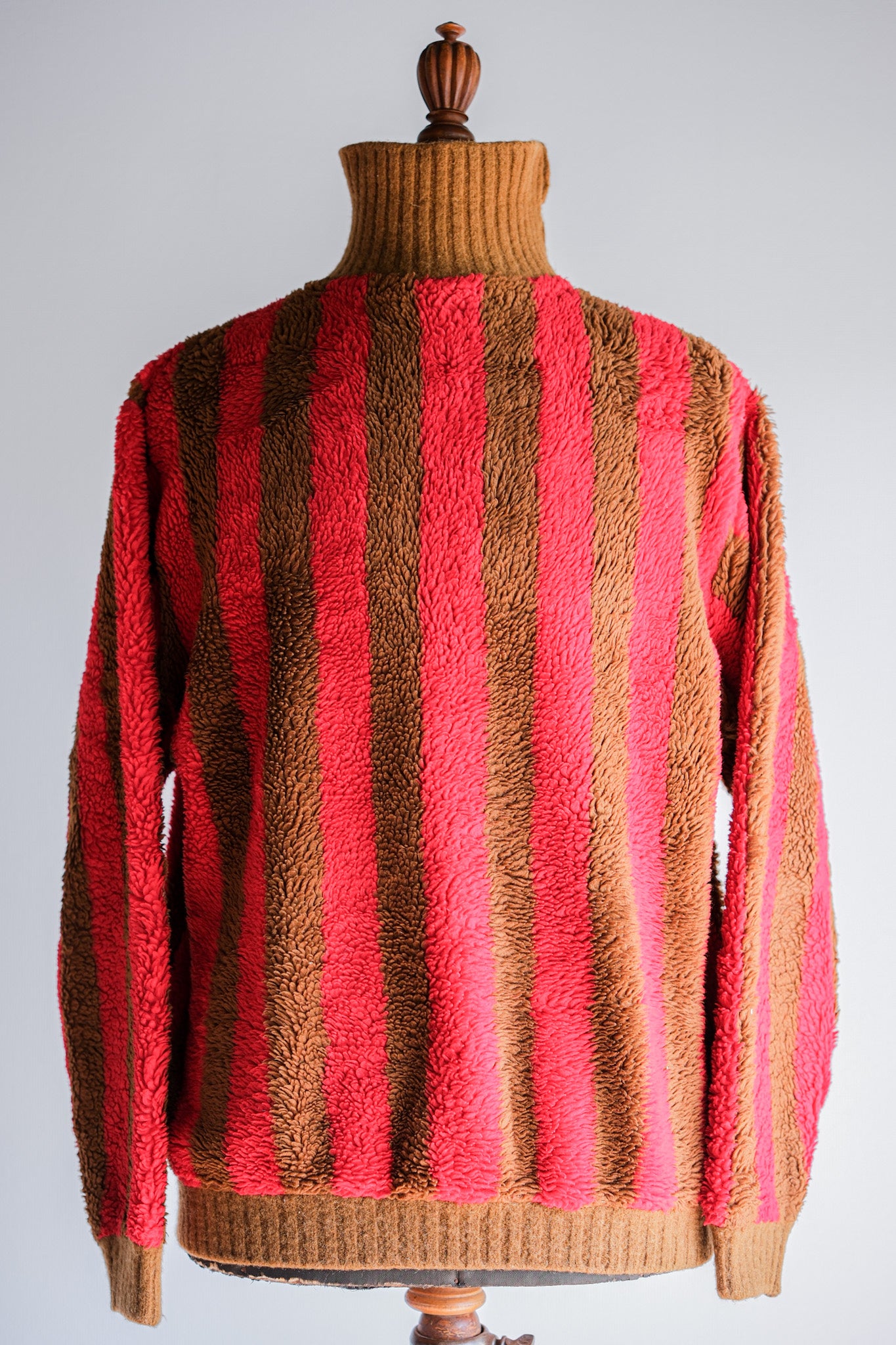 【~60's】British Vintage 2 Tone Striped High Necked Sweater