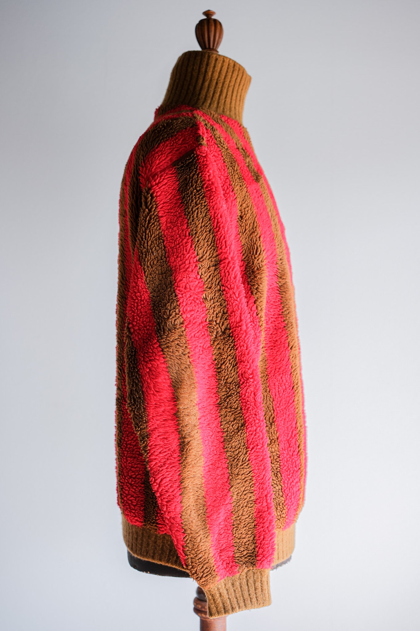 【~60's】British Vintage 2 Tone Striped High Necked Sweater