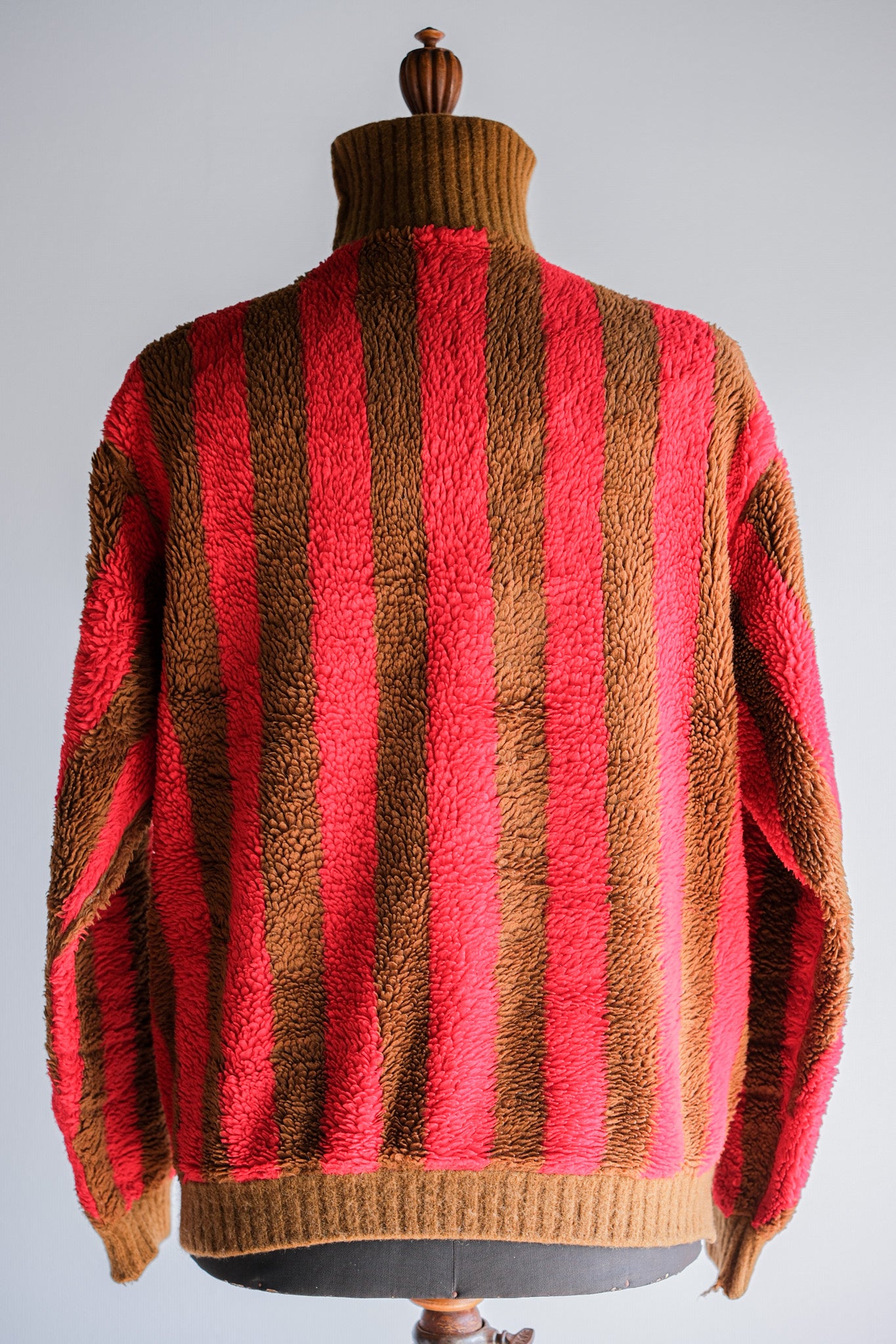【~60's】British Vintage 2 Tone Striped High Necked Sweater