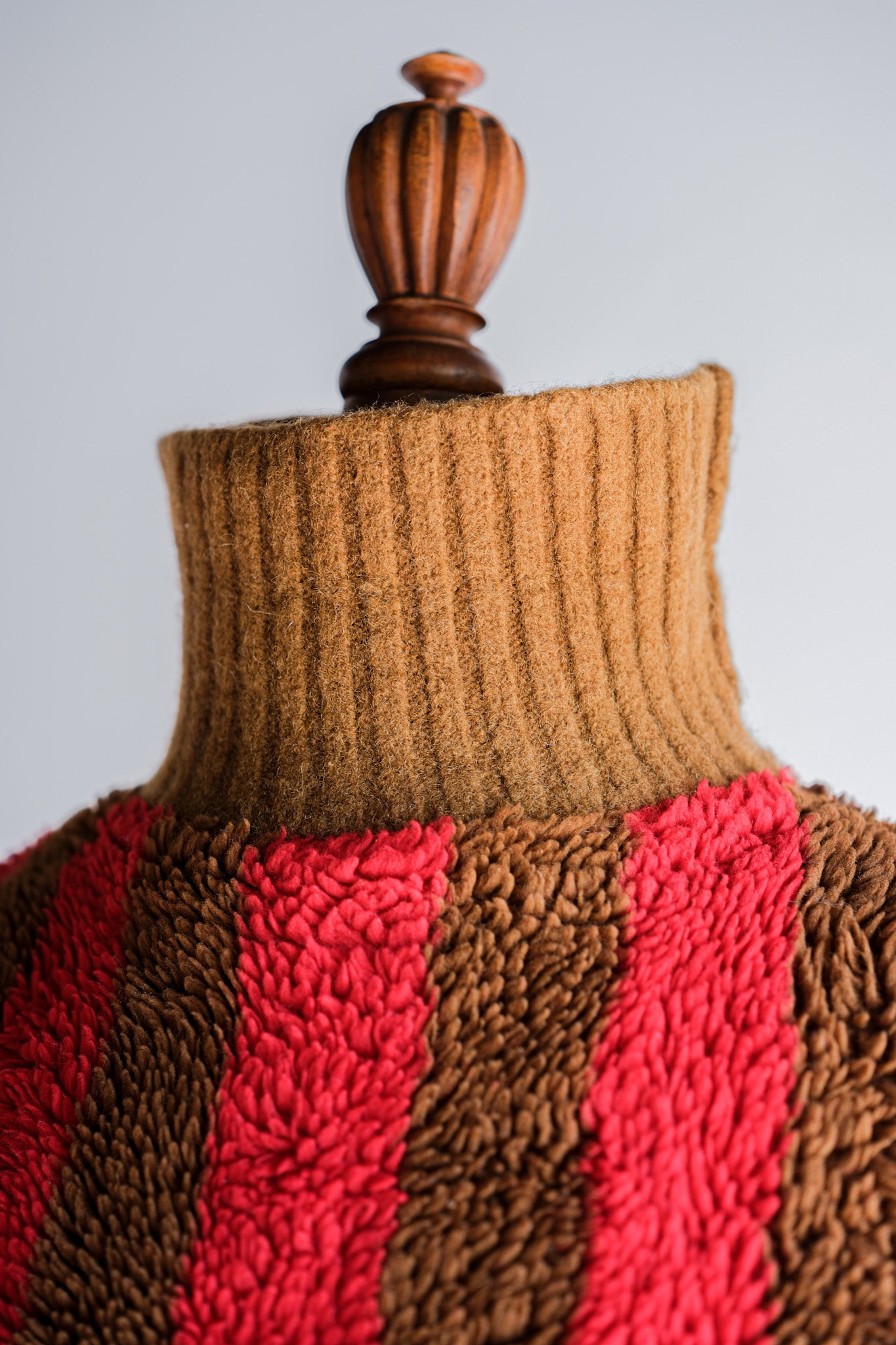 【~60's】British Vintage 2 Tone Striped High Necked Sweater