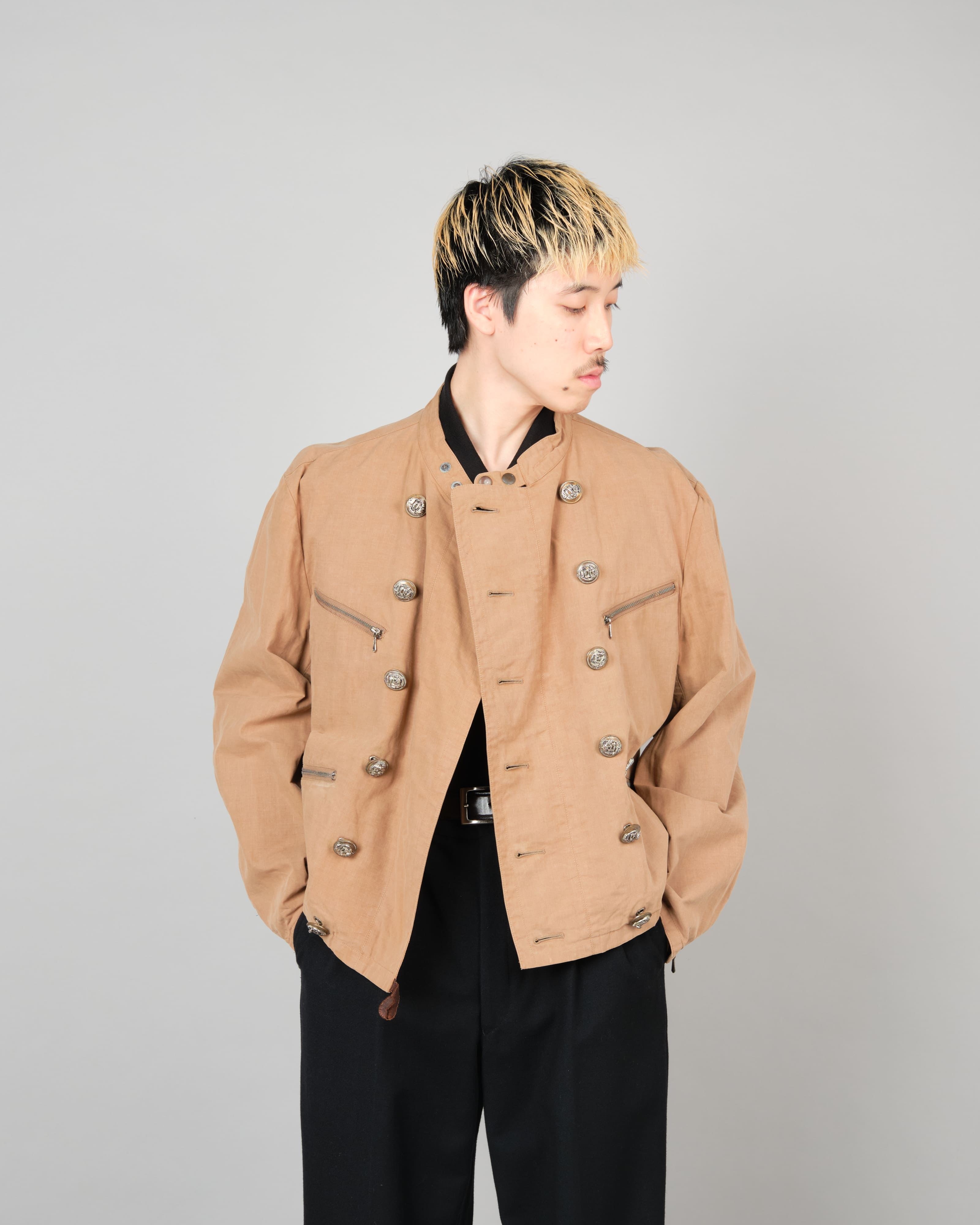 【~80's】Old Marithé François Girbaud Moment Due German Motorcycle Type Double Breasted Jacket