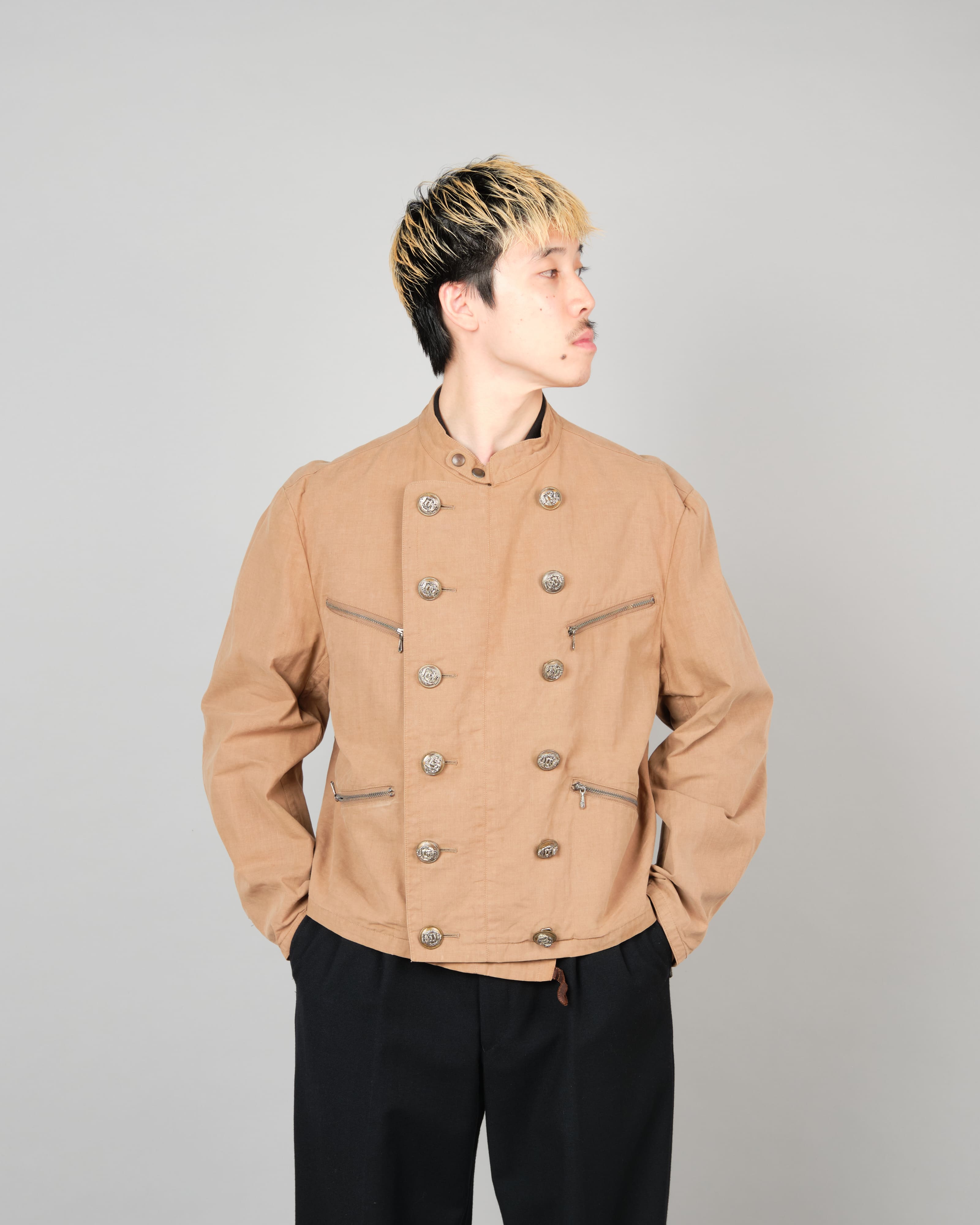 【~80's】Old Marithé François Girbaud Moment Due German Motorcycle Type Double Breasted Jacket