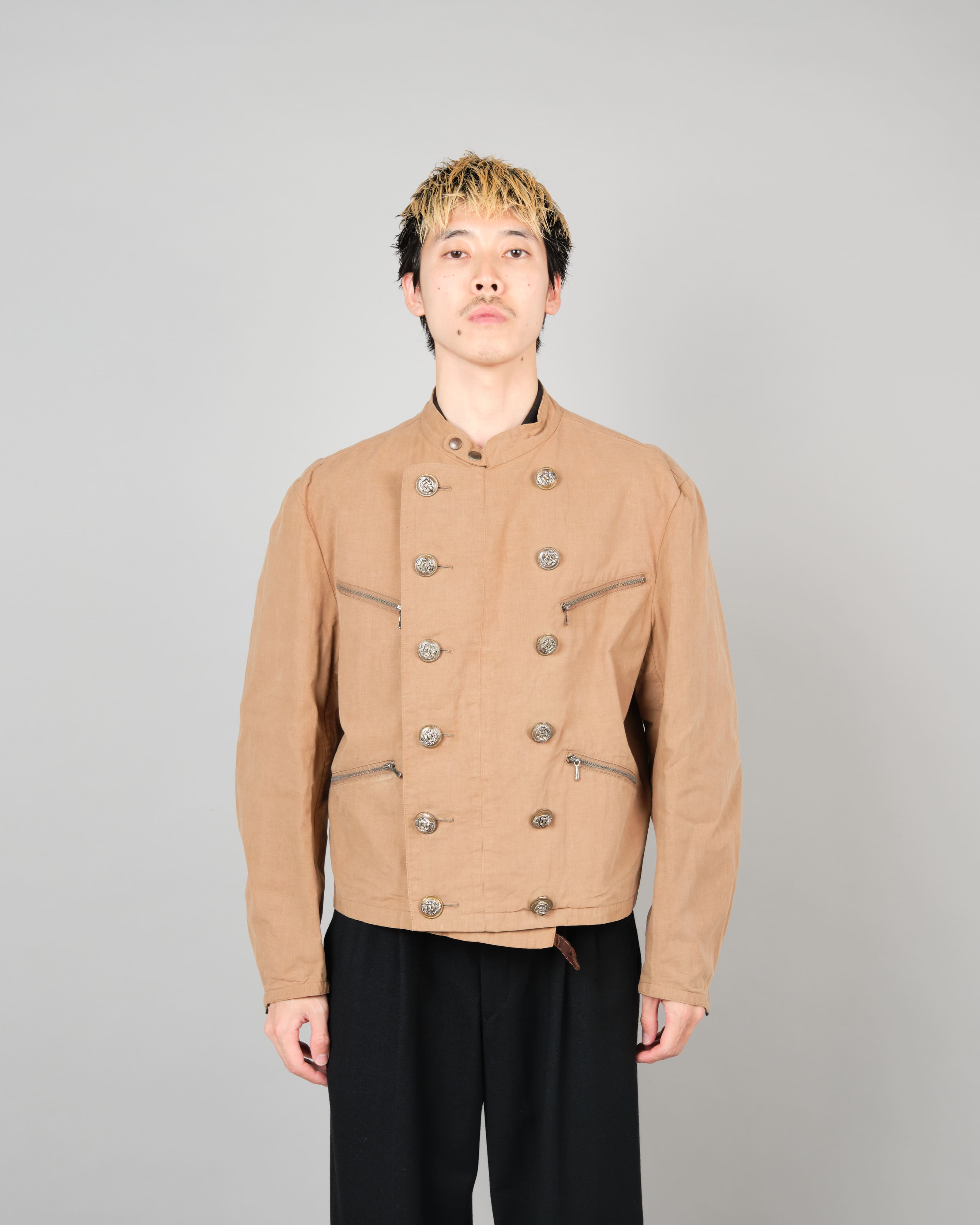 【~80's】Old Marithé François Girbaud Moment Due German Motorcycle Type Double Breasted Jacket