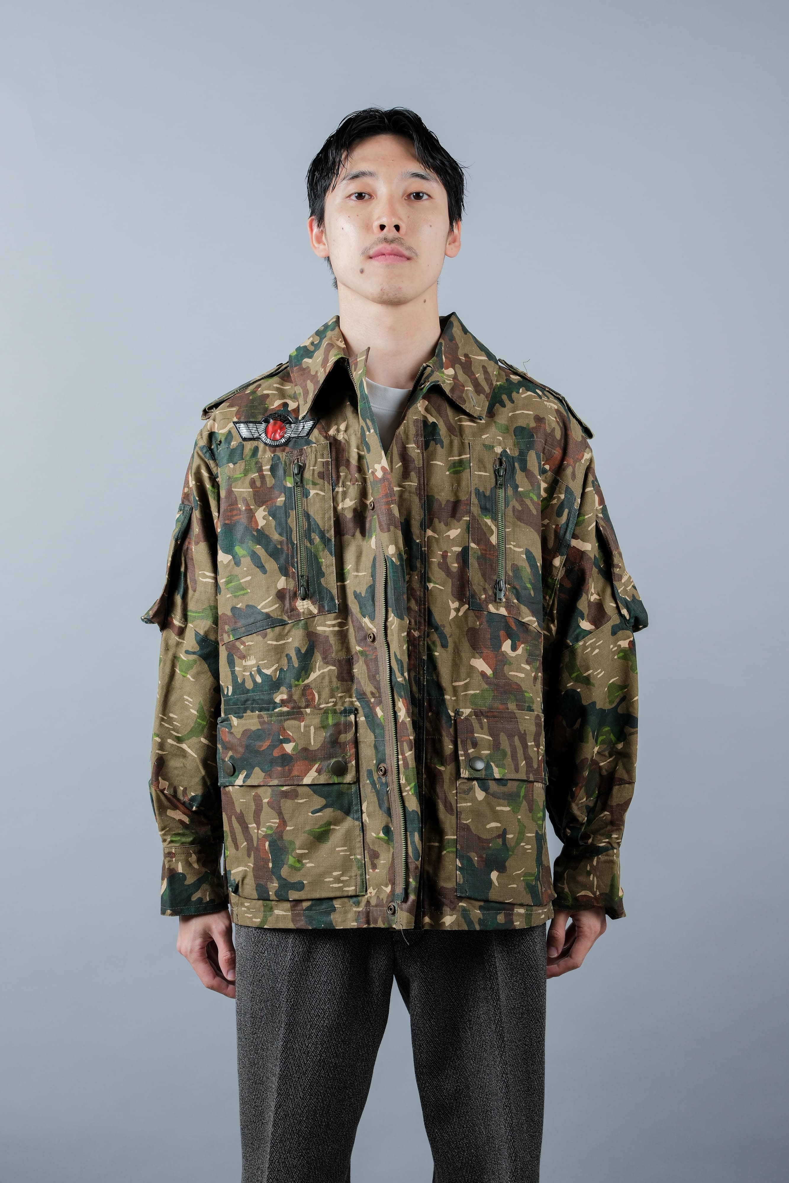 【~60's】Spanish Army Brown Amoeba Camouflage Paratrooper Jacket Size.2