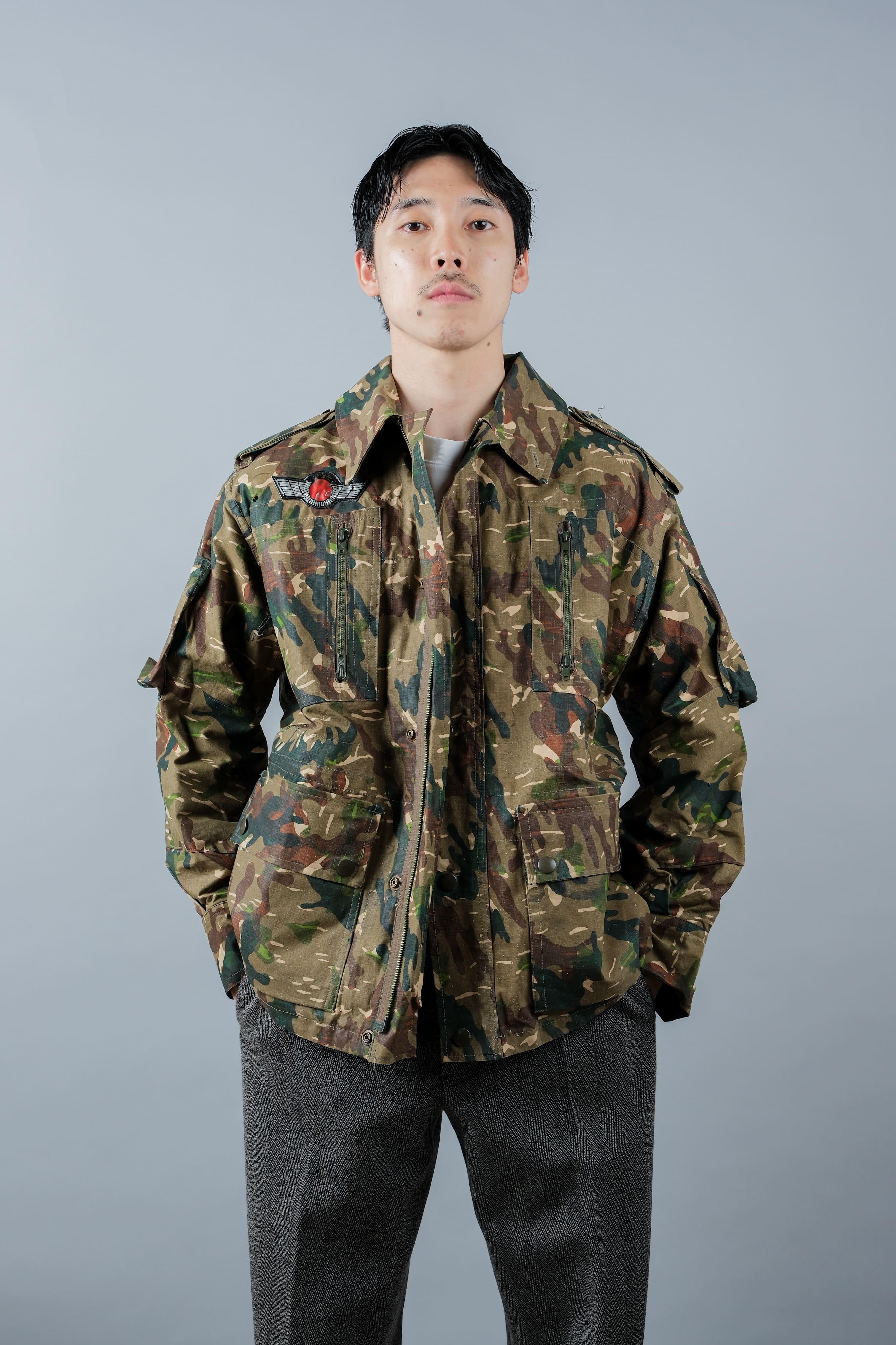 【~60's】Spanish Army Brown Amoeba Camouflage Paratrooper Jacket Size.2
