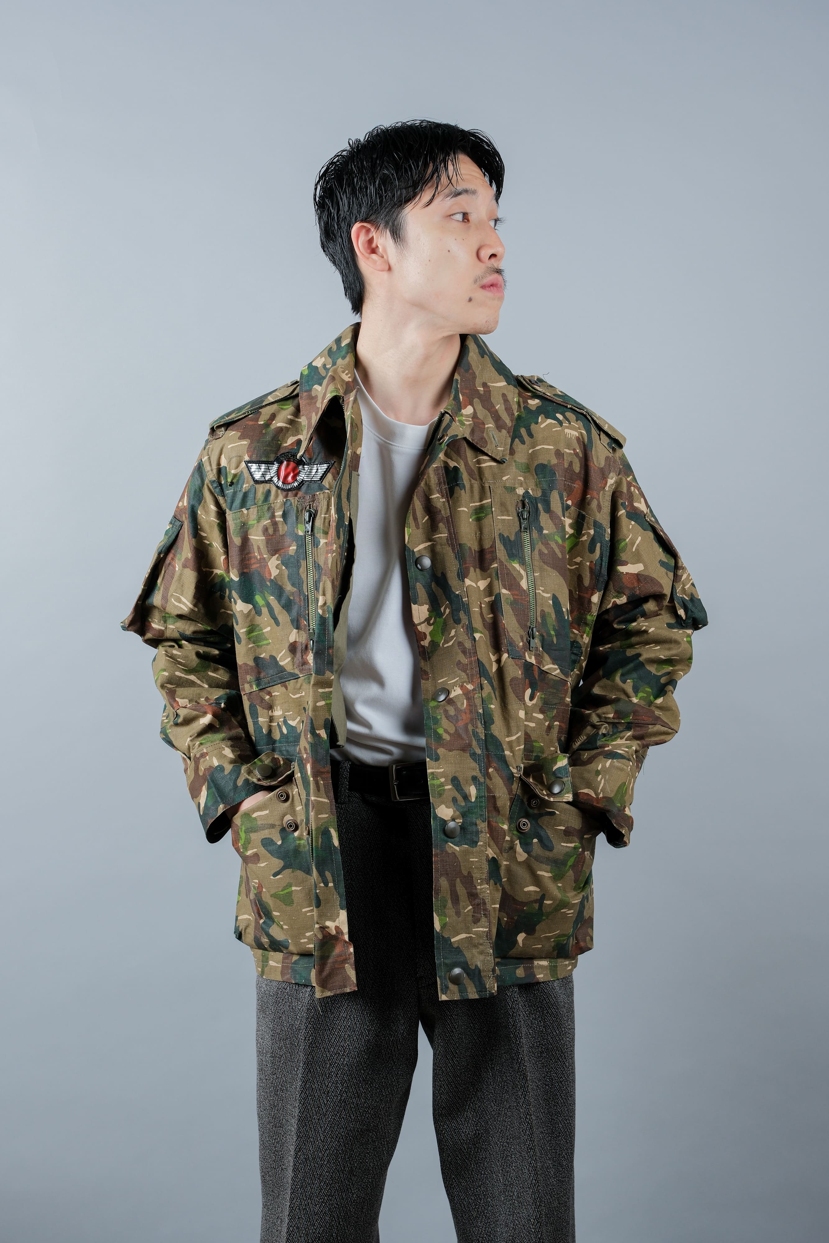 【~60's】Spanish Army Brown Amoeba Camouflage Paratrooper Jacket Size.2