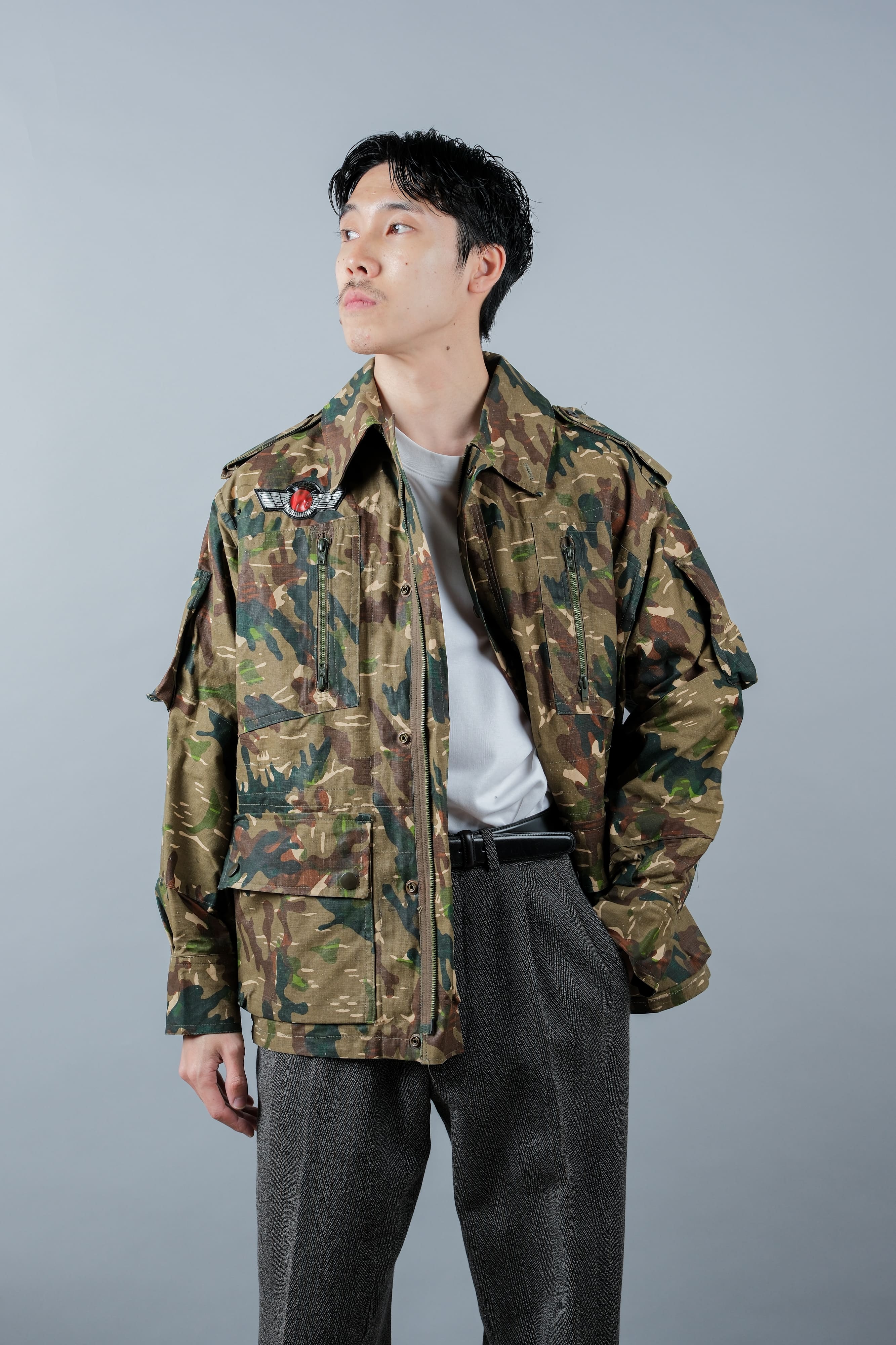 【~60's】Spanish Army Brown Amoeba Camouflage Paratrooper Jacket Size.2