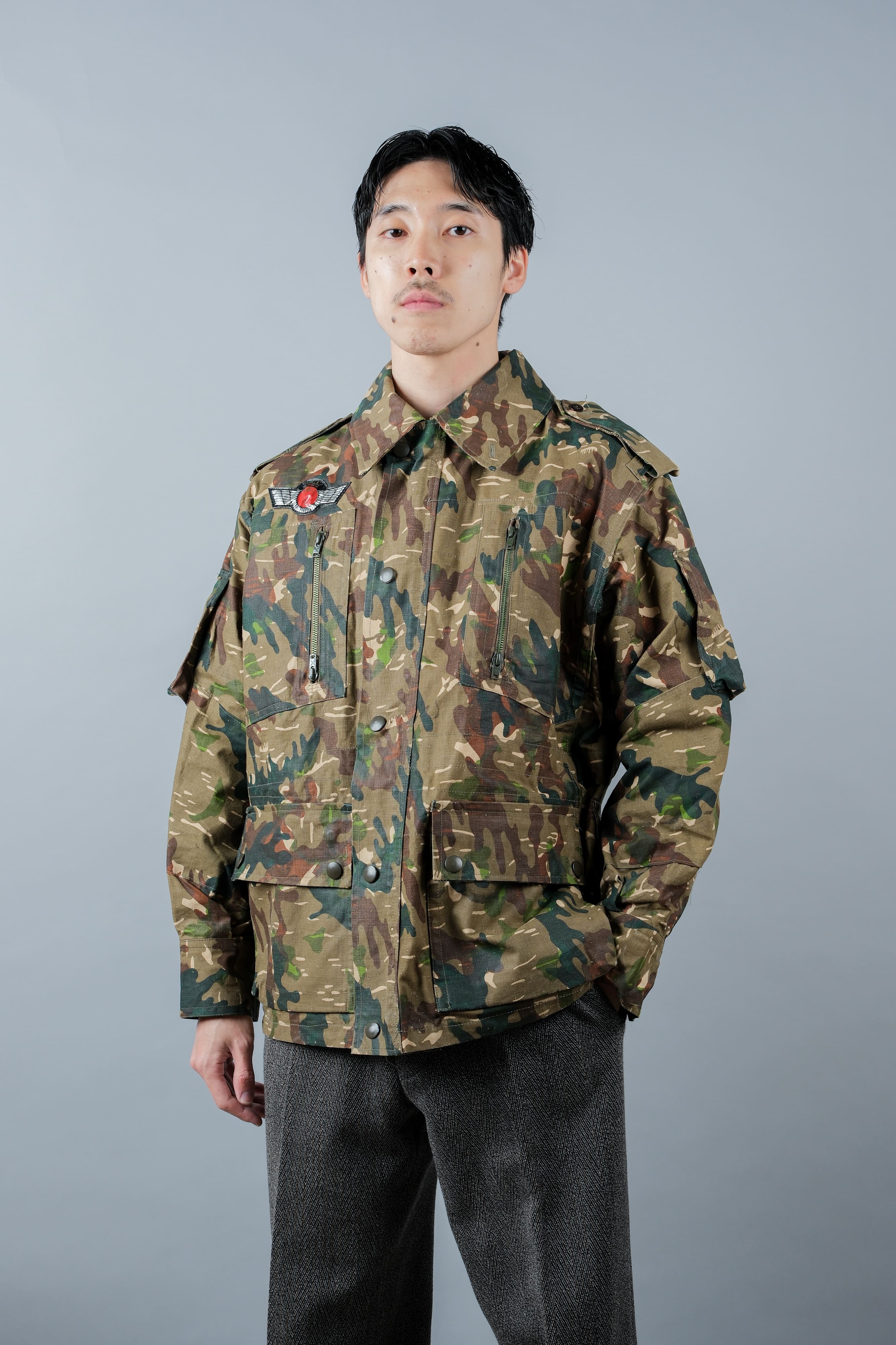 【~60's】Spanish Army Brown Amoeba Camouflage Paratrooper Jacket Size.2