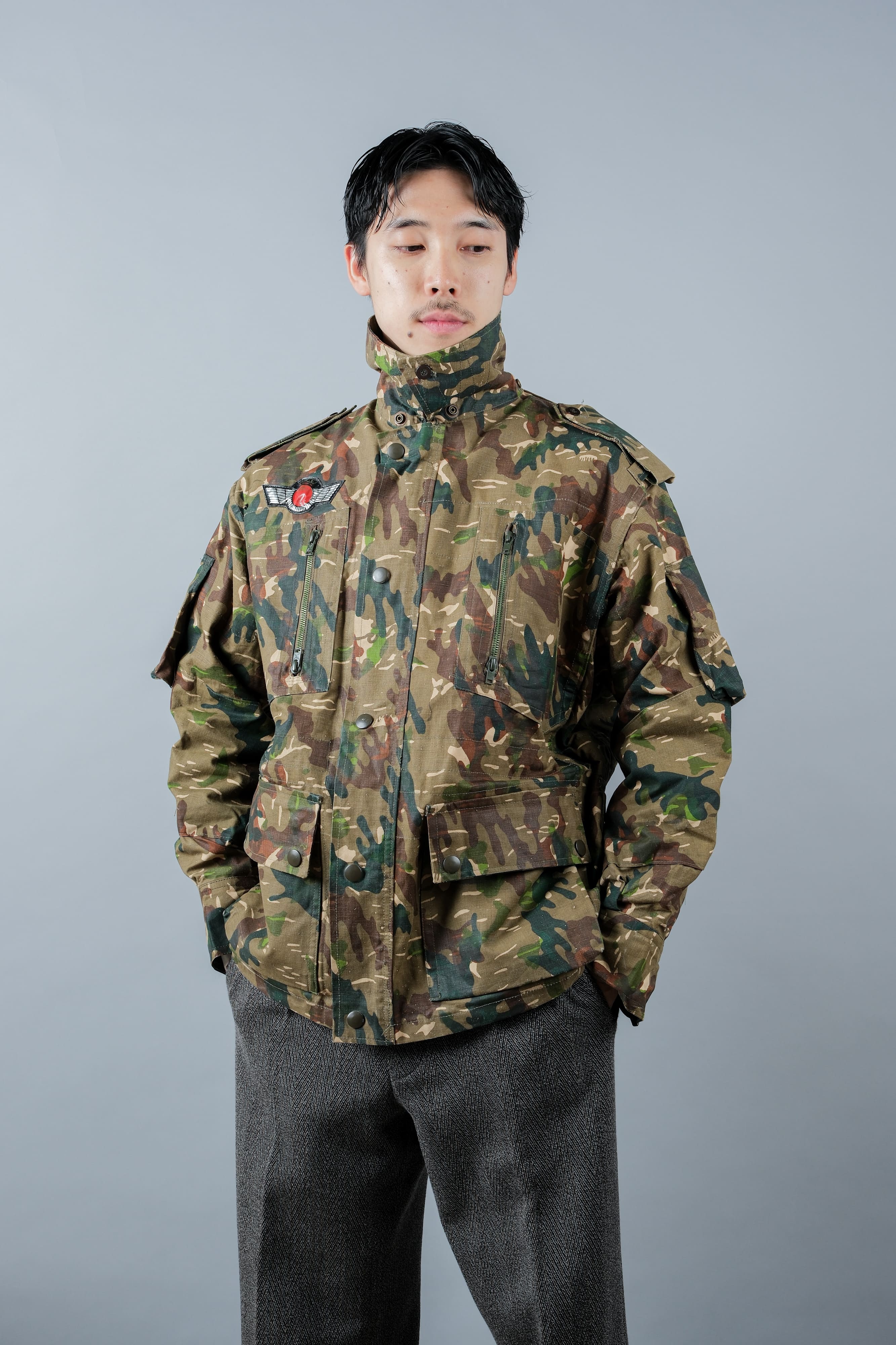 【~60's】Spanish Army Brown Amoeba Camouflage Paratrooper Jacket Size.2