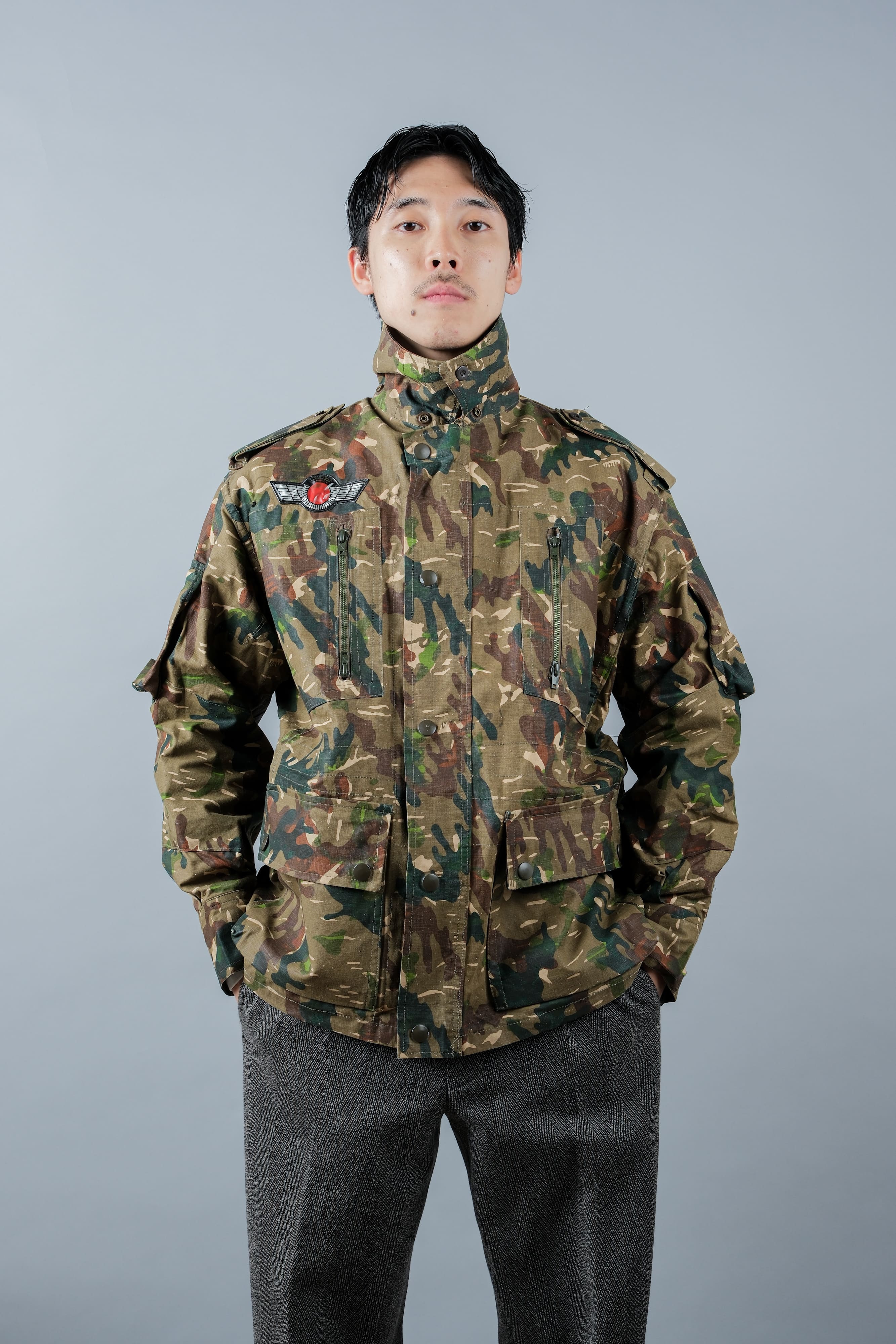 【~60's】Spanish Army Brown Amoeba Camouflage Paratrooper Jacket Size.2