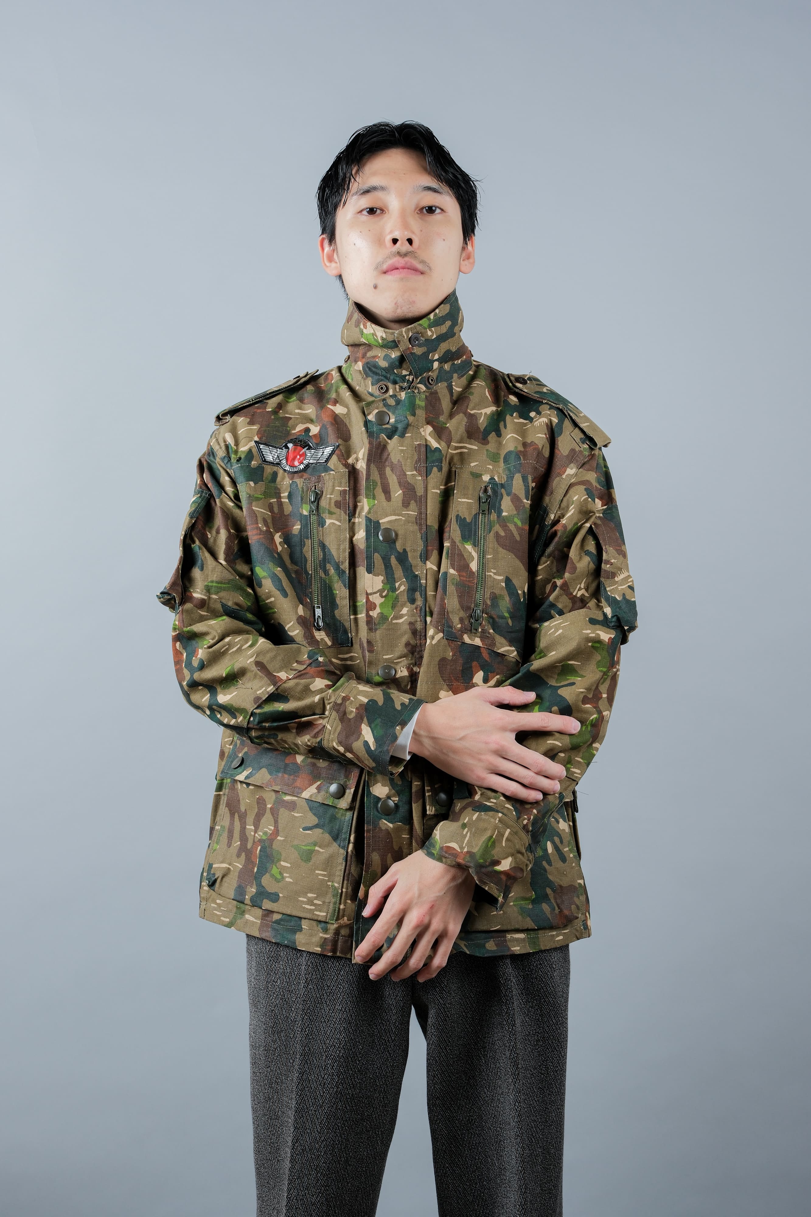 【~60's】Spanish Army Brown Amoeba Camouflage Paratrooper Jacket Size.2