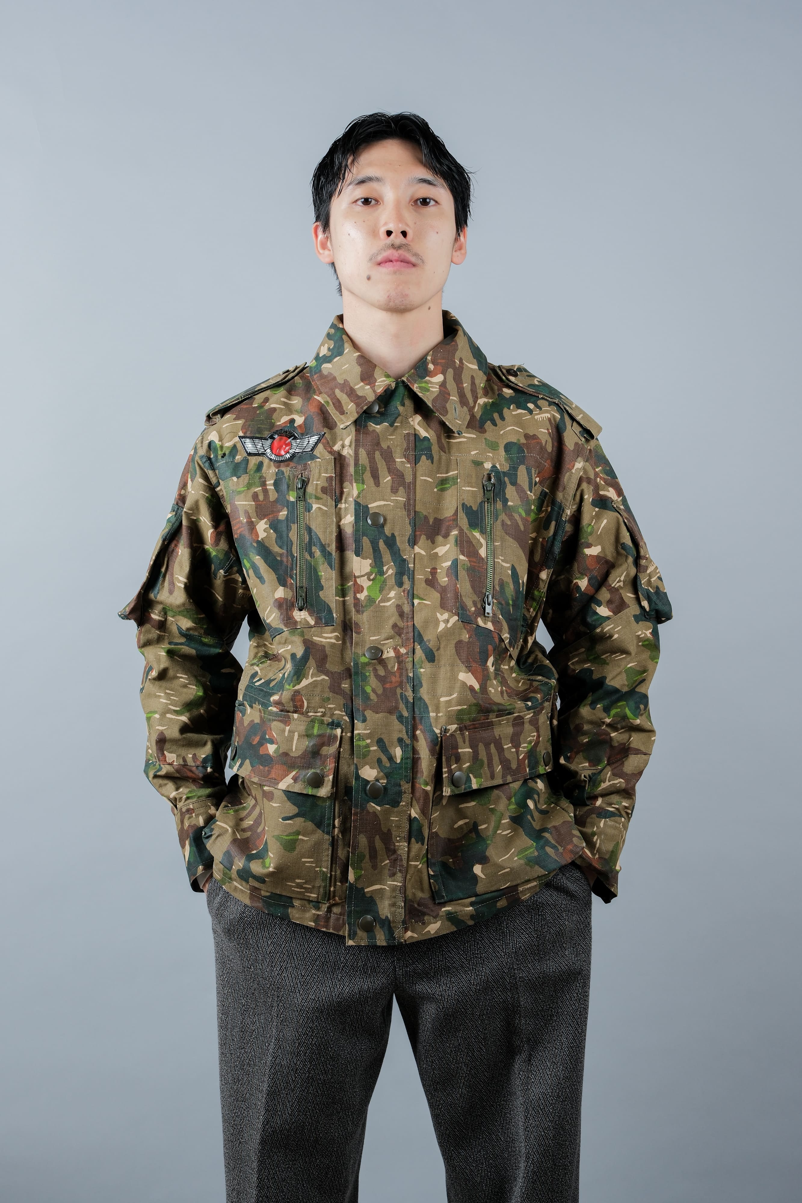 【~60's】Spanish Army Brown Amoeba Camouflage Paratrooper Jacket Size.2