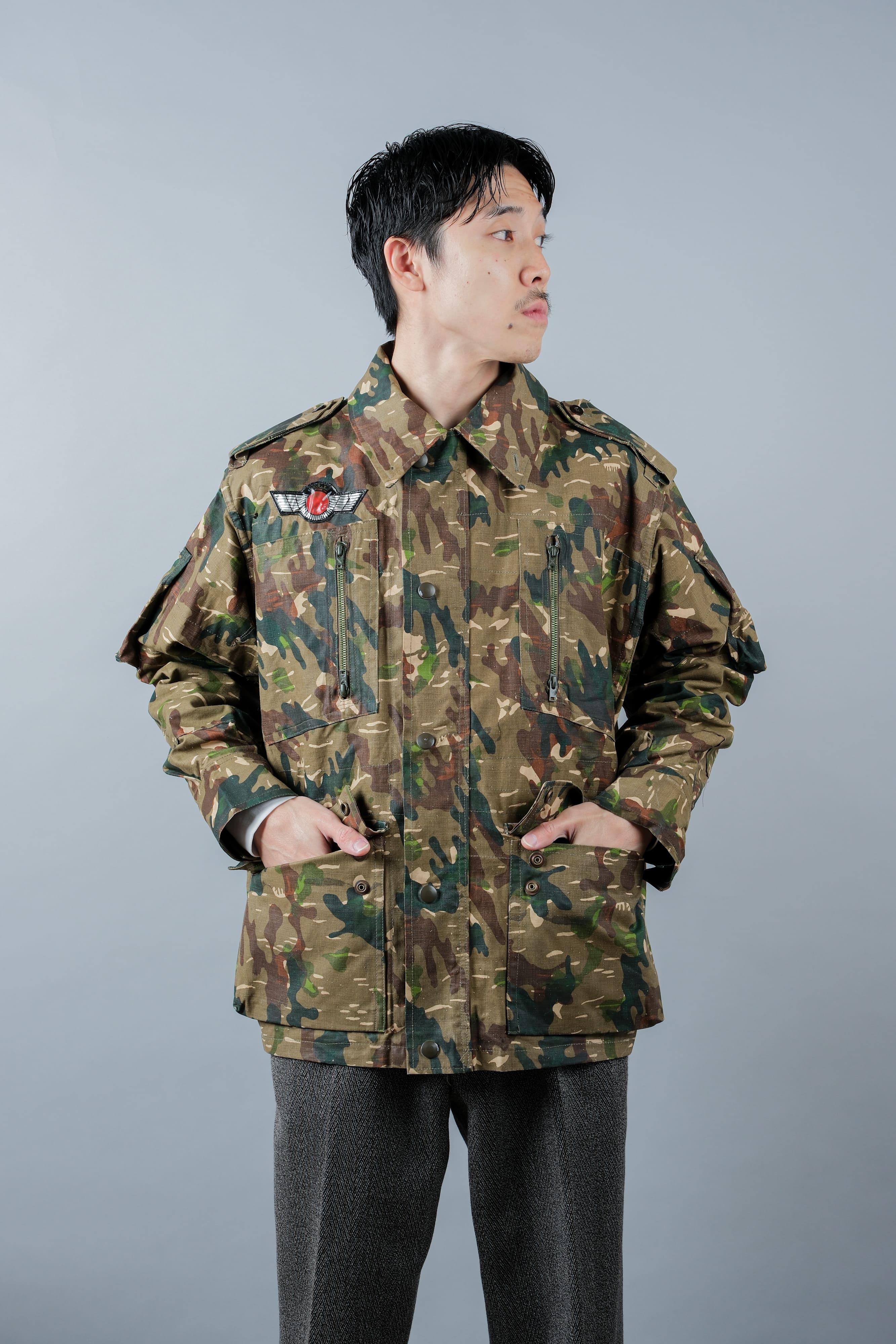 【~60's】Spanish Army Brown Amoeba Camouflage Paratrooper Jacket Size.2