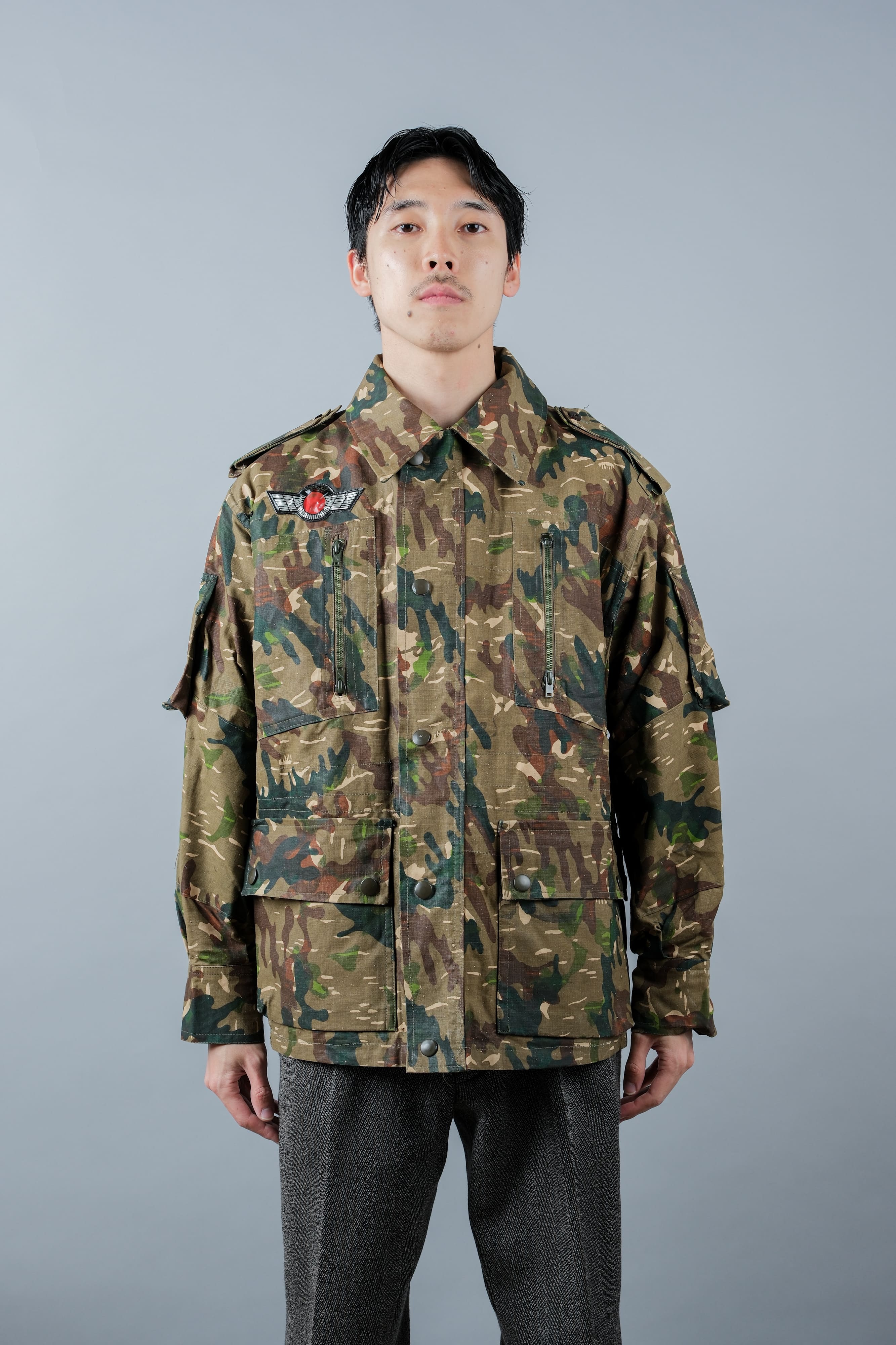 【~60's】Spanish Army Brown Amoeba Camouflage Paratrooper Jacket Size.2