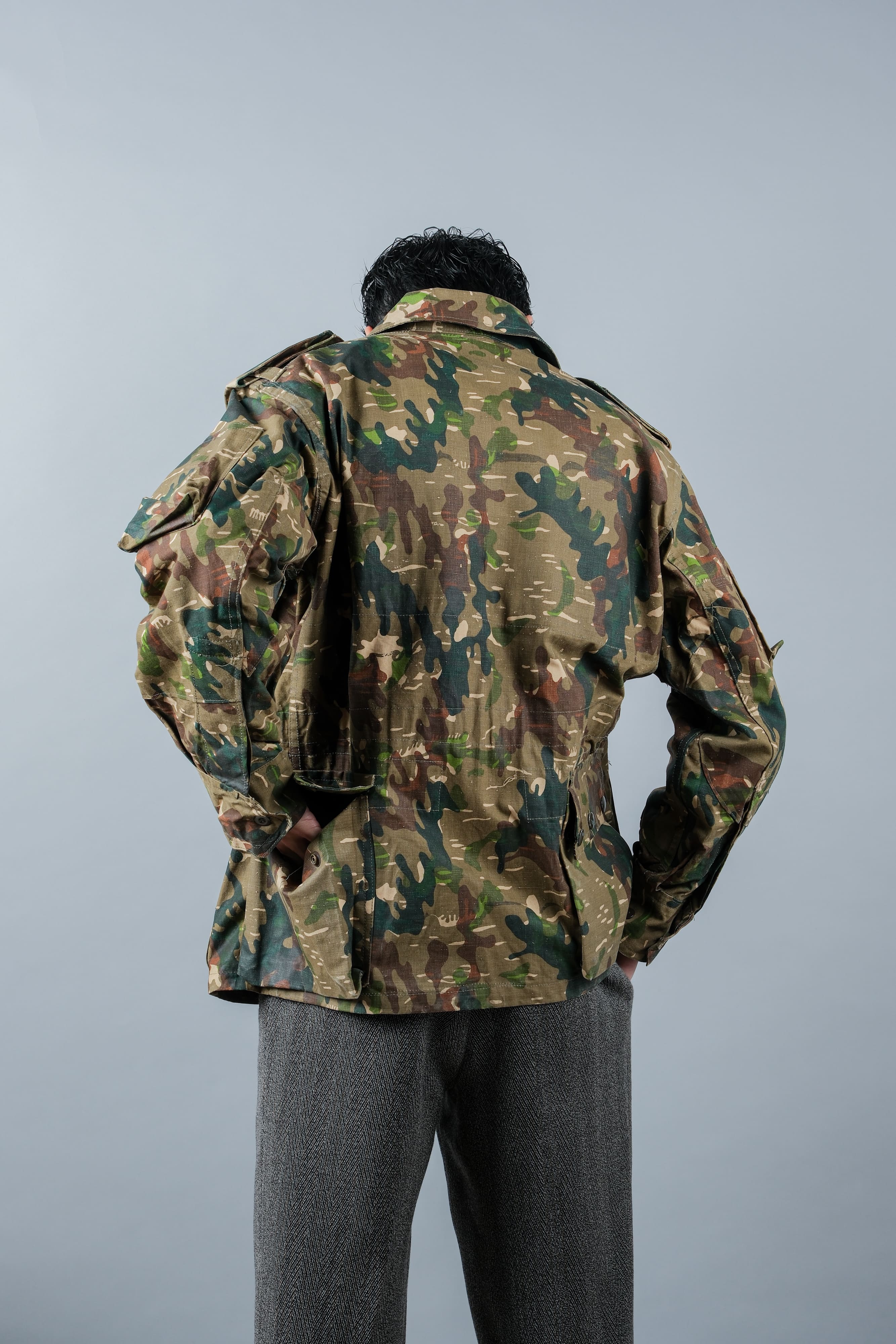 【~60's】Spanish Army Brown Amoeba Camouflage Paratrooper Jacket Size.2