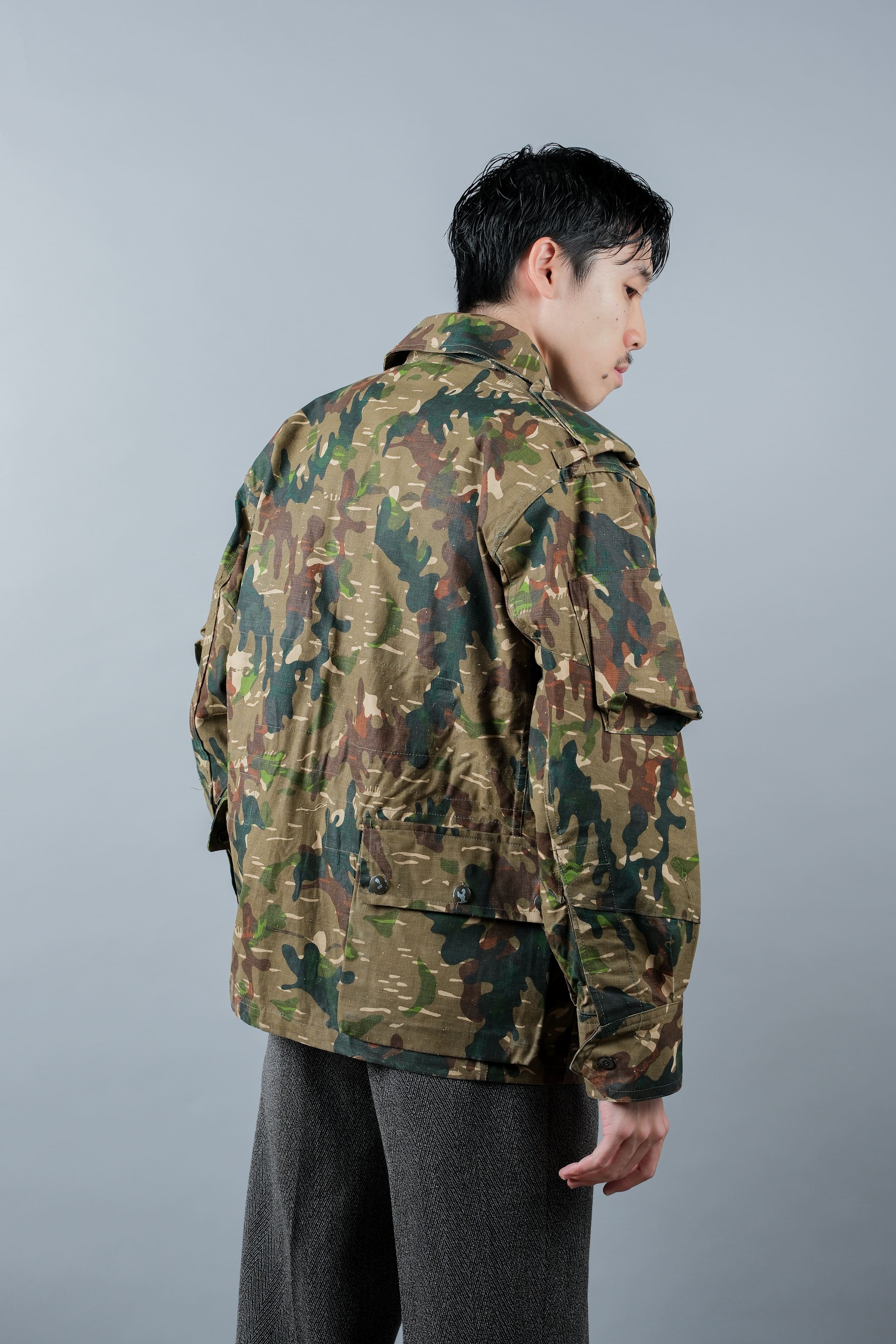 【~60's】Spanish Army Brown Amoeba Camouflage Paratrooper Jacket Size.2