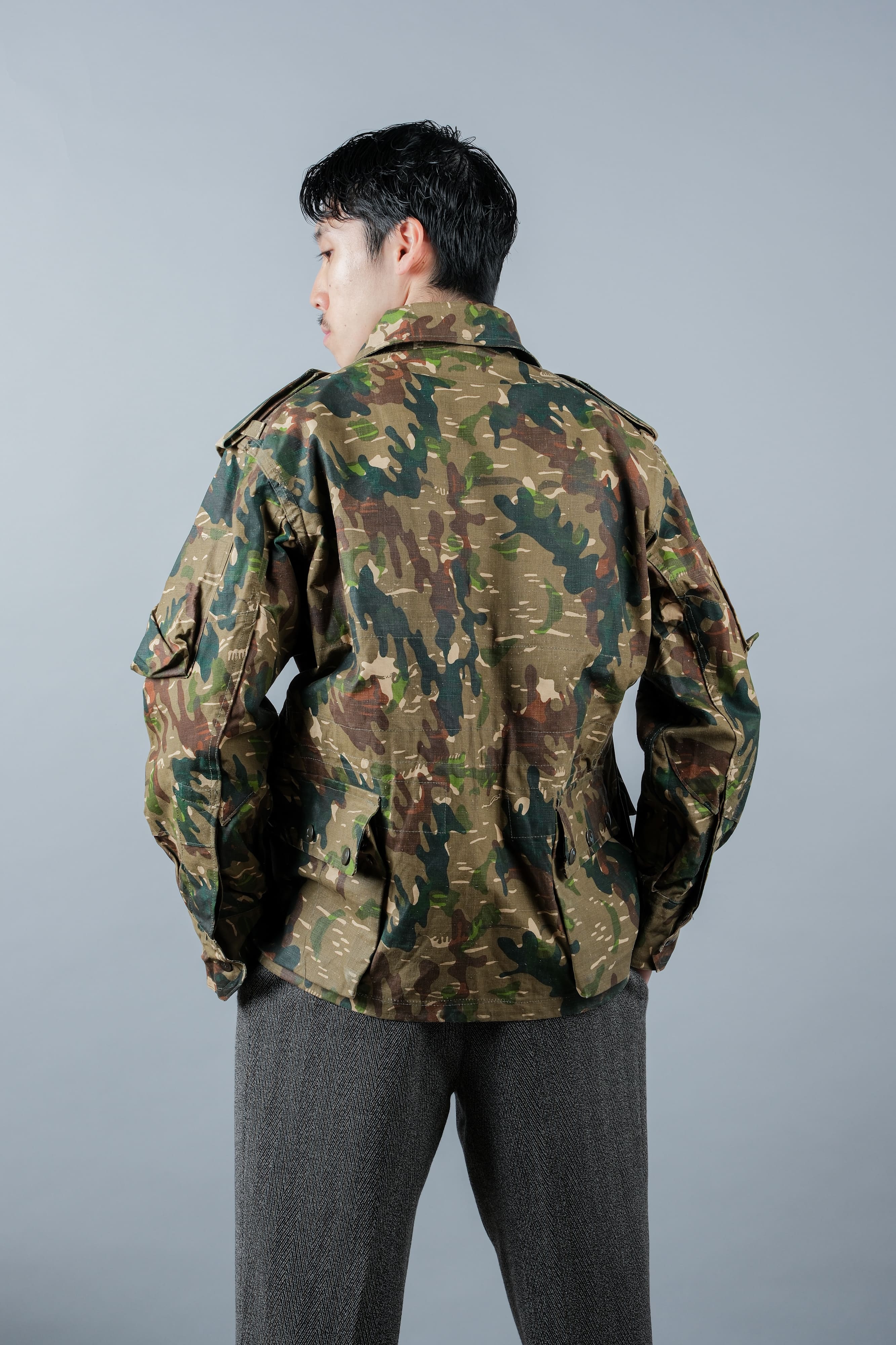 【~60's】Spanish Army Brown Amoeba Camouflage Paratrooper Jacket Size.2