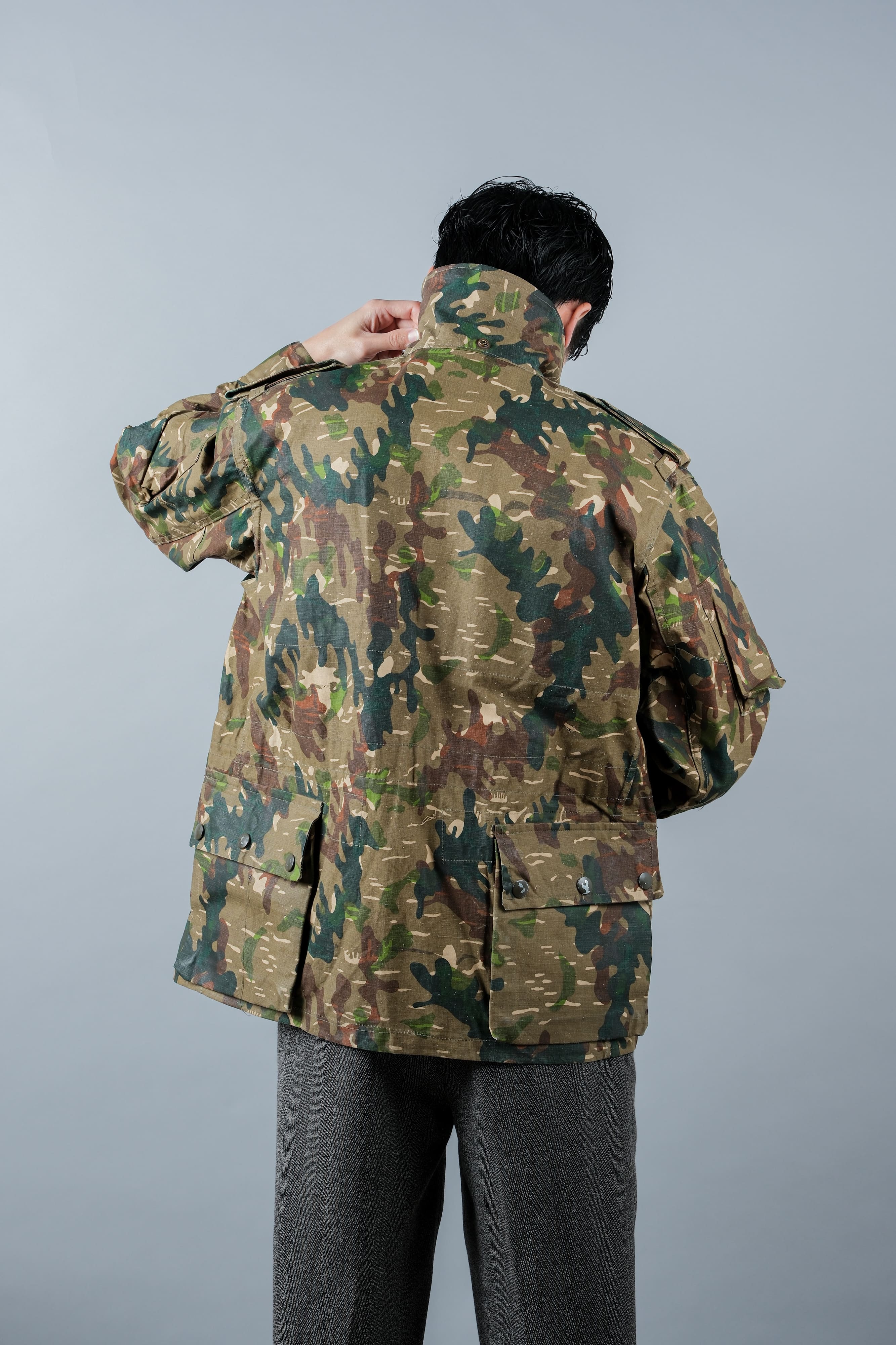 【~60's】Spanish Army Brown Amoeba Camouflage Paratrooper Jacket Size.2