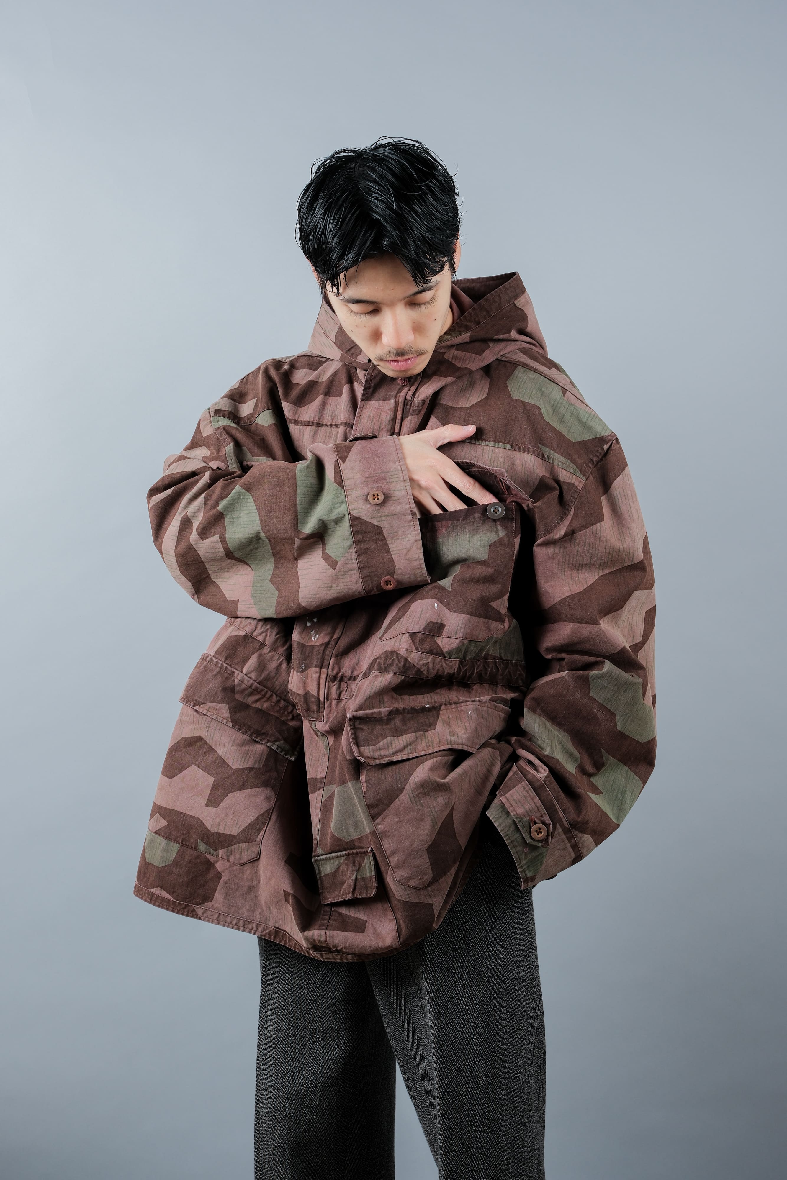 【~60's】German Vintage Splinter Pattern Camouflage Smock