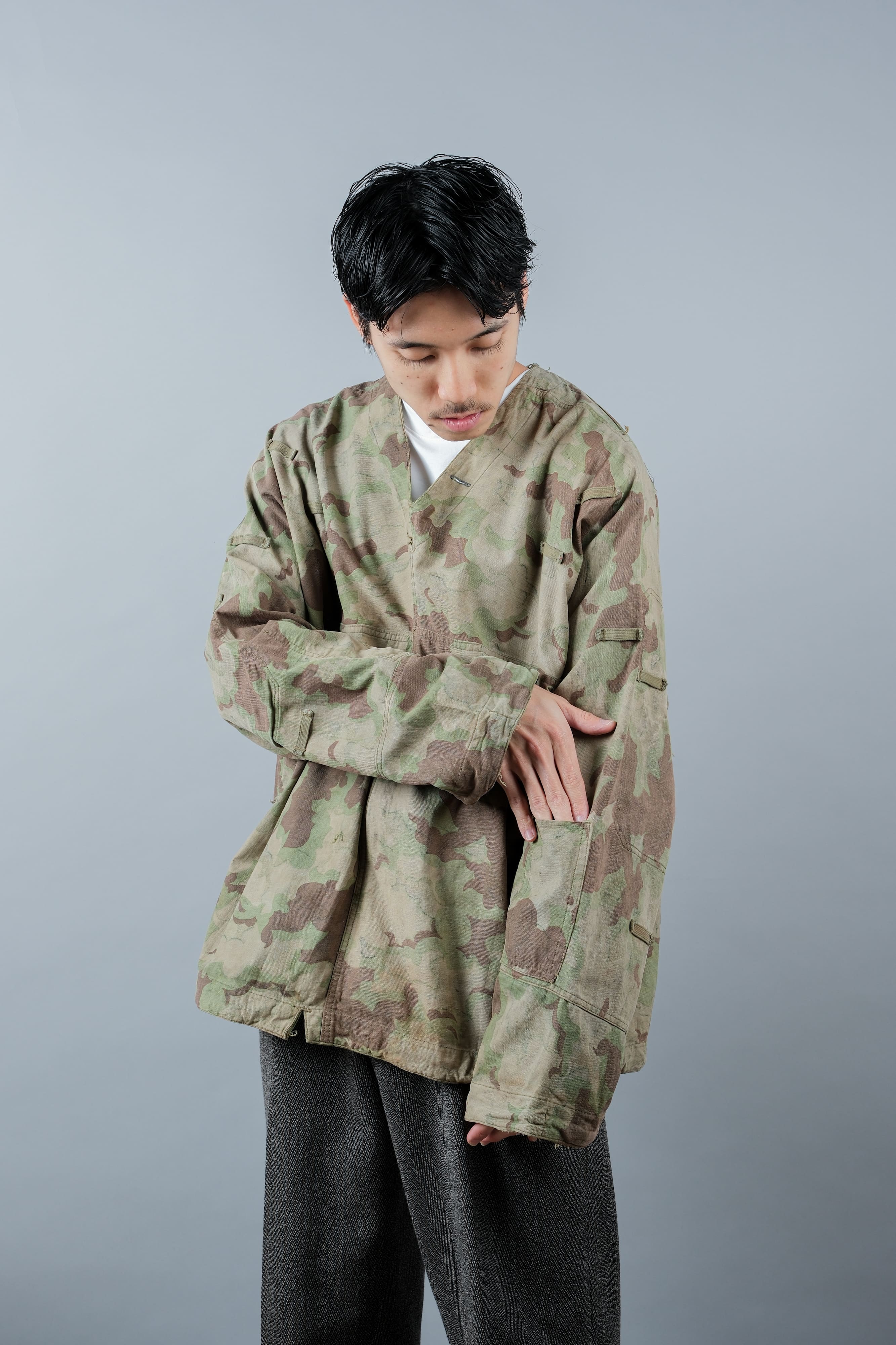 【~50's】Czechoslovakian Army Clouds Camouflage Reversible Smock "Modified"