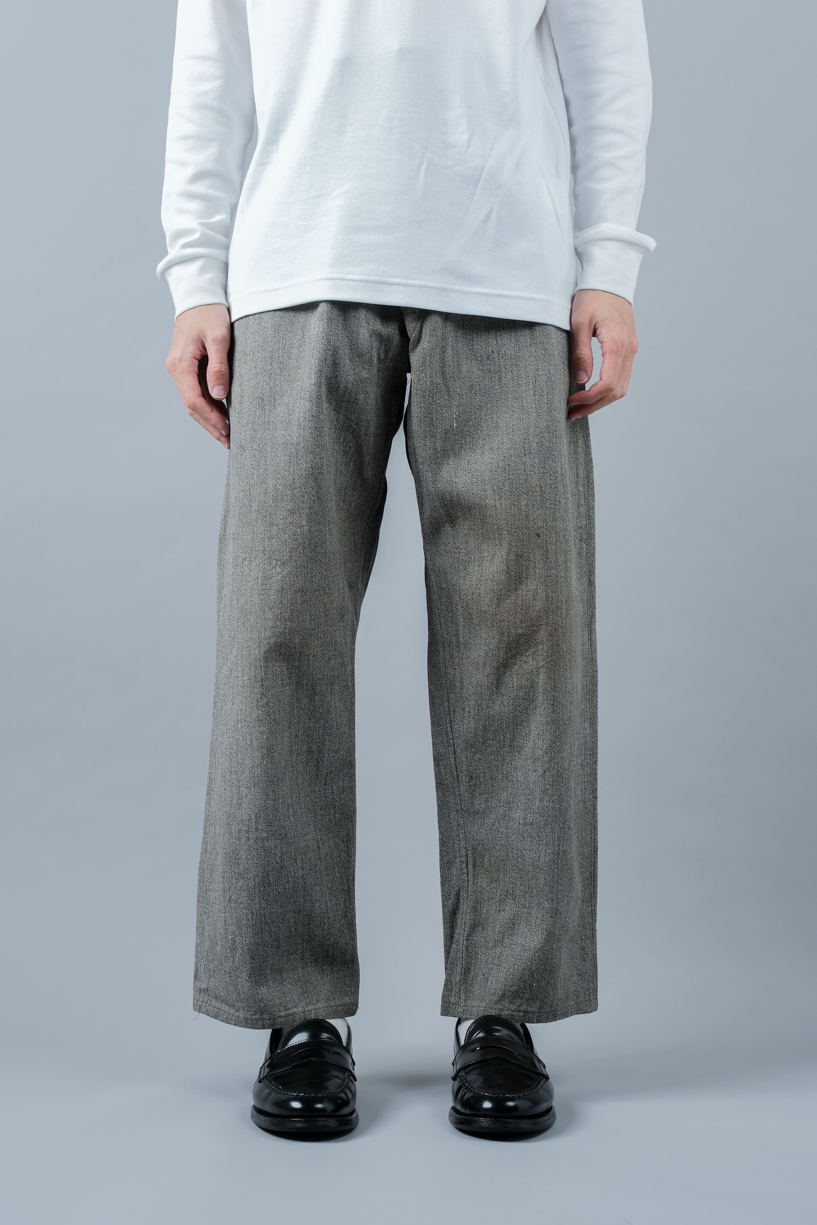 【~10's】WWI Royal Italian Army Salt & Pepper Cotton Work Trousers