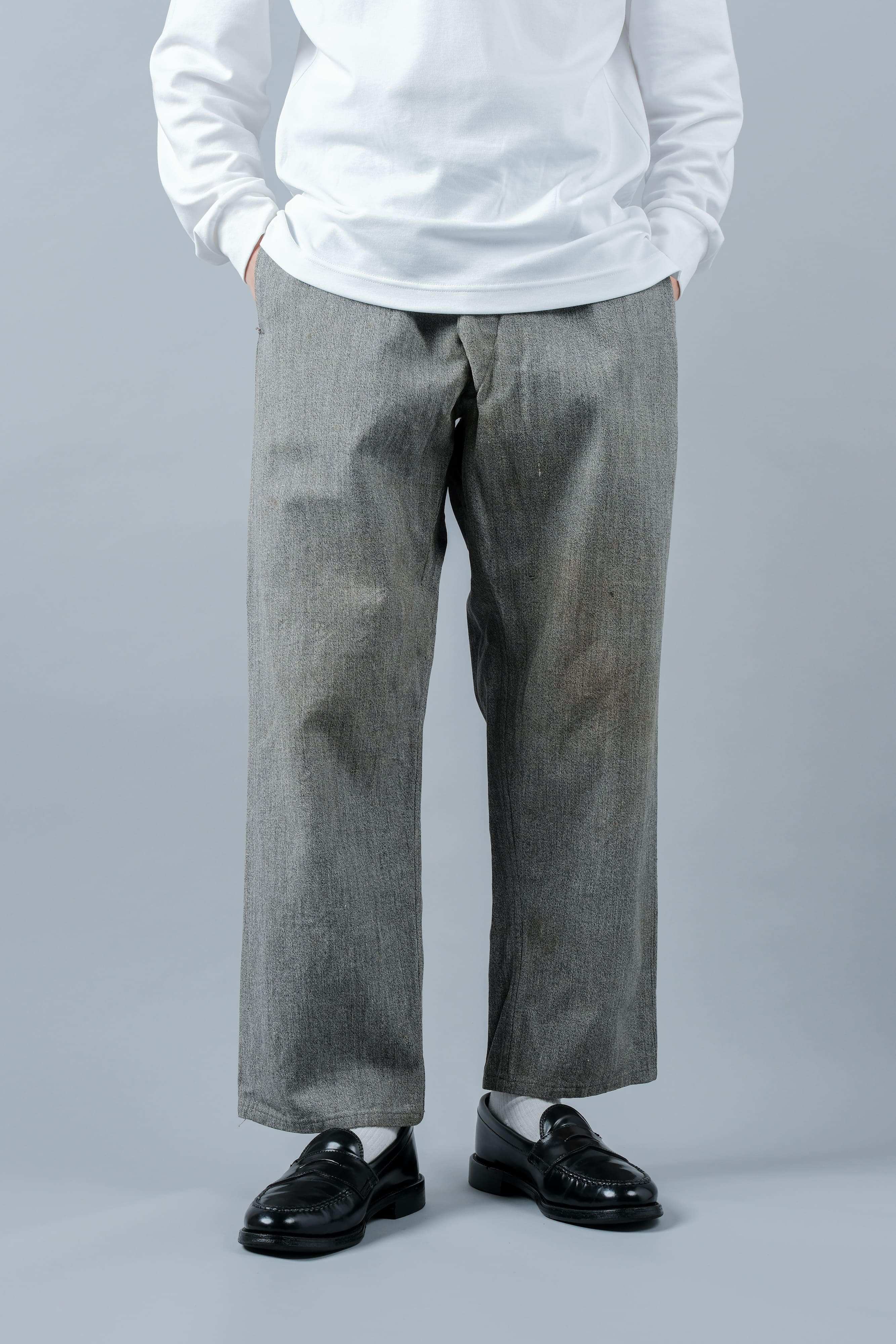 【~10's】WWI Royal Italian Army Salt & Pepper Cotton Work Trousers