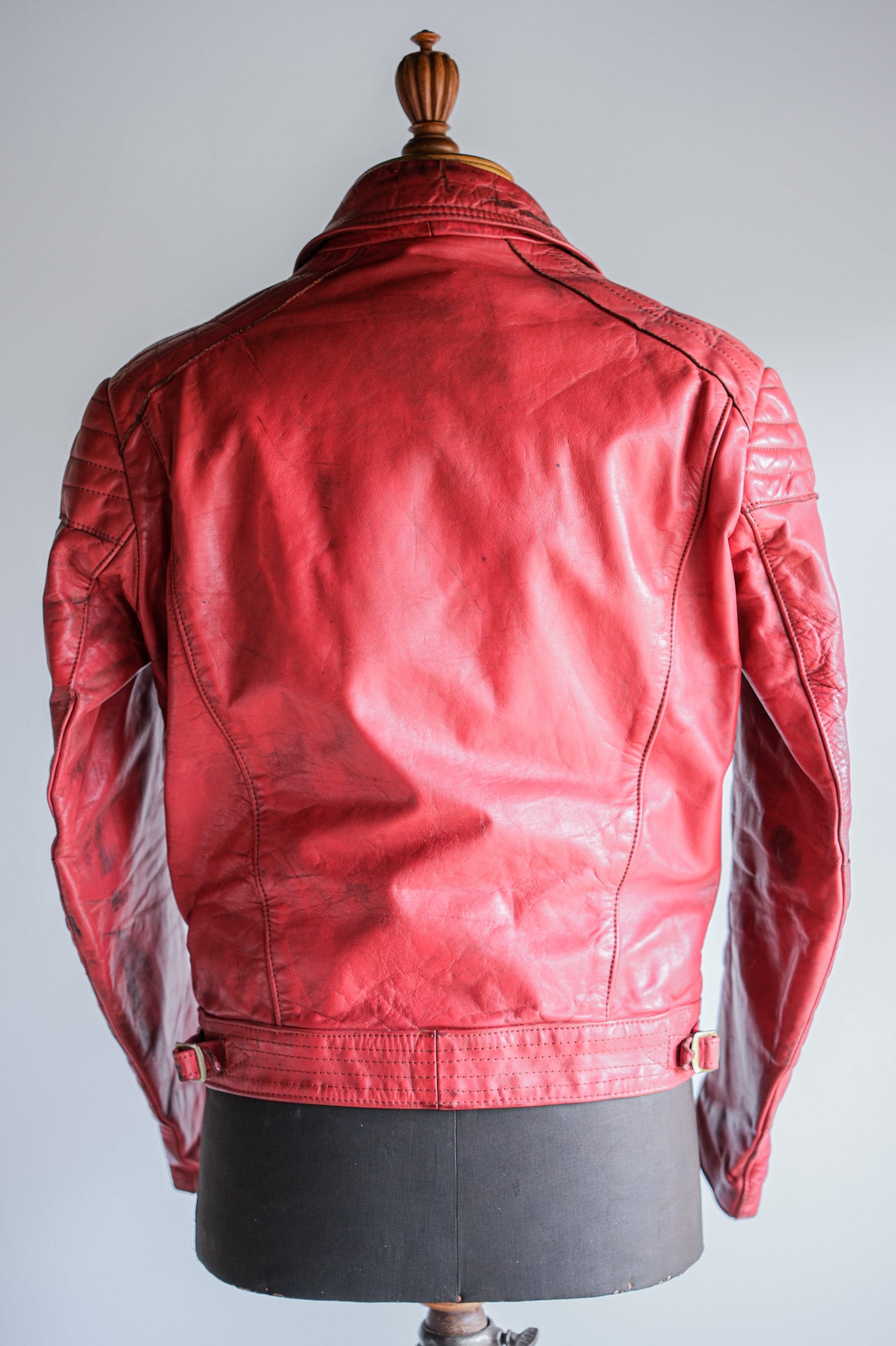 【~70’s】Vintage Lewis Leathers Red Leather Riders Jacket Size.40 "EUROPE"