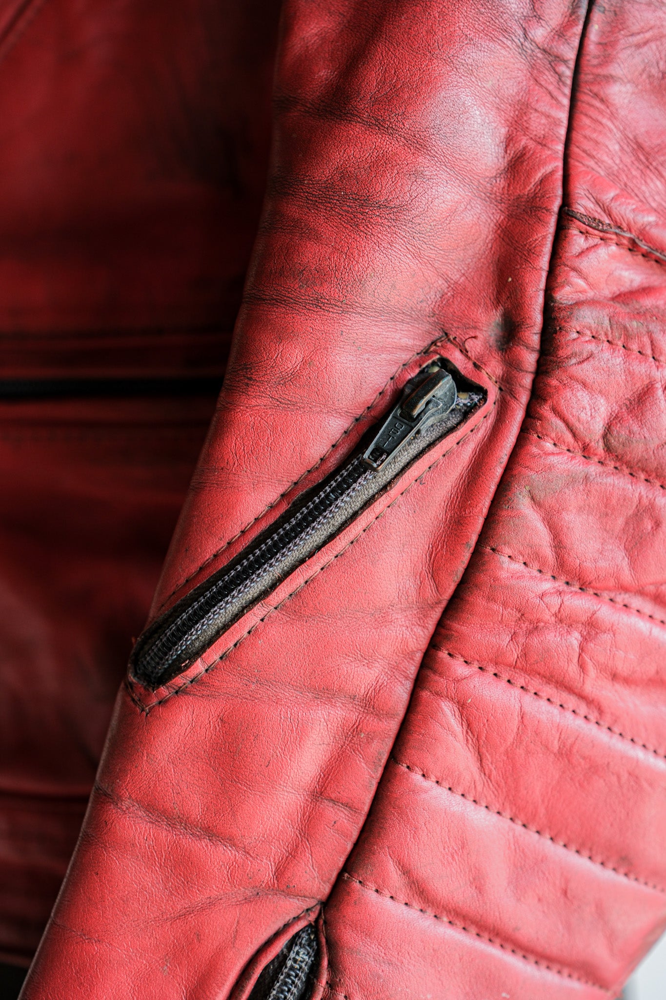 【~70’s】Vintage Lewis Leathers Red Leather Riders Jacket Size.40 "EUROPE"