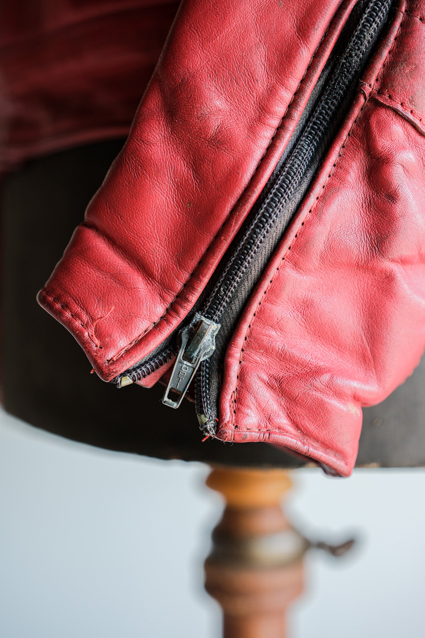 【~70’s】Vintage Lewis Leathers Red Leather Riders Jacket Size.40 "EUROPE"