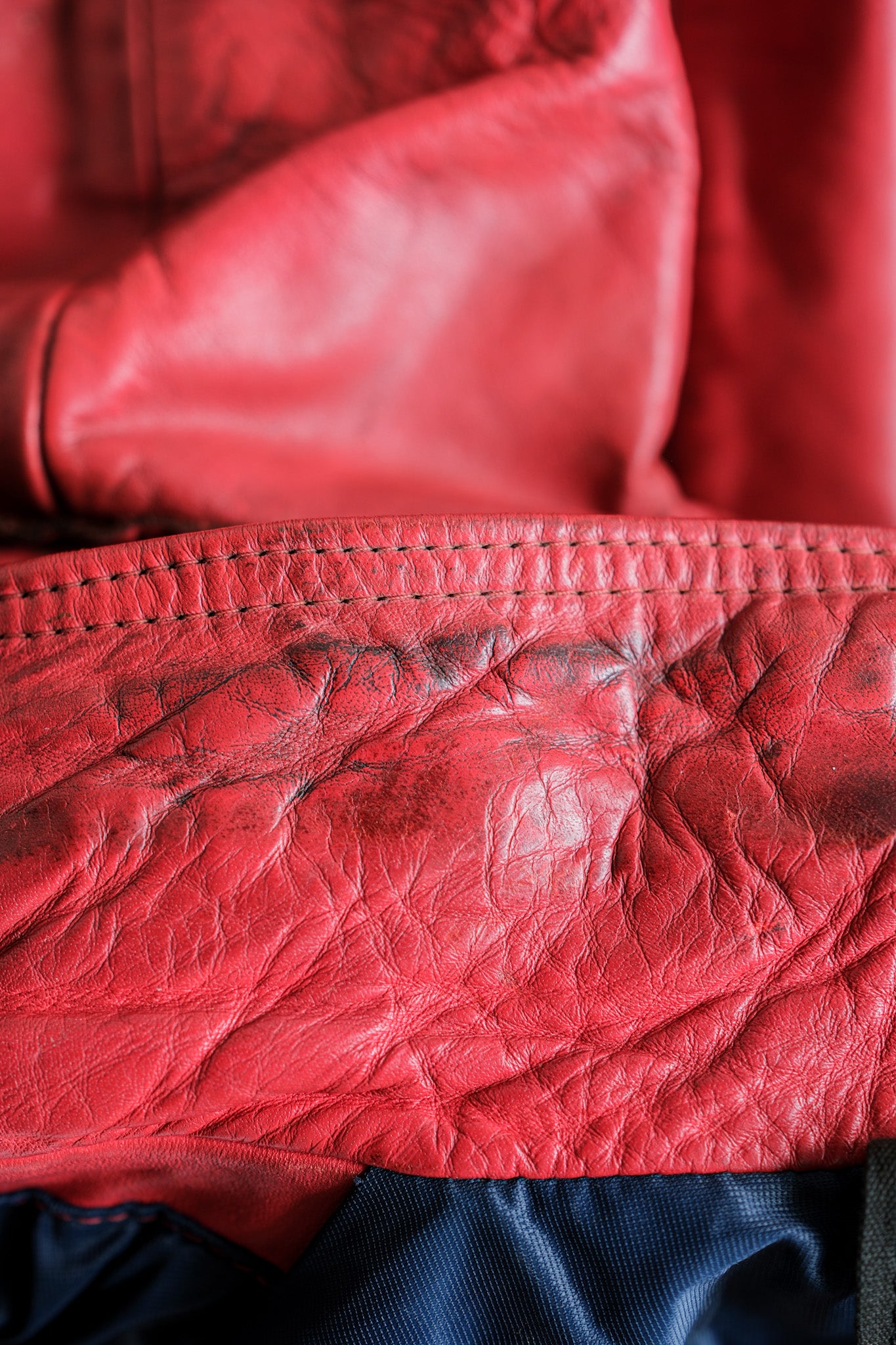 【~70’s】Vintage Lewis Leathers Red Leather Riders Jacket Size.40 "EUROPE"
