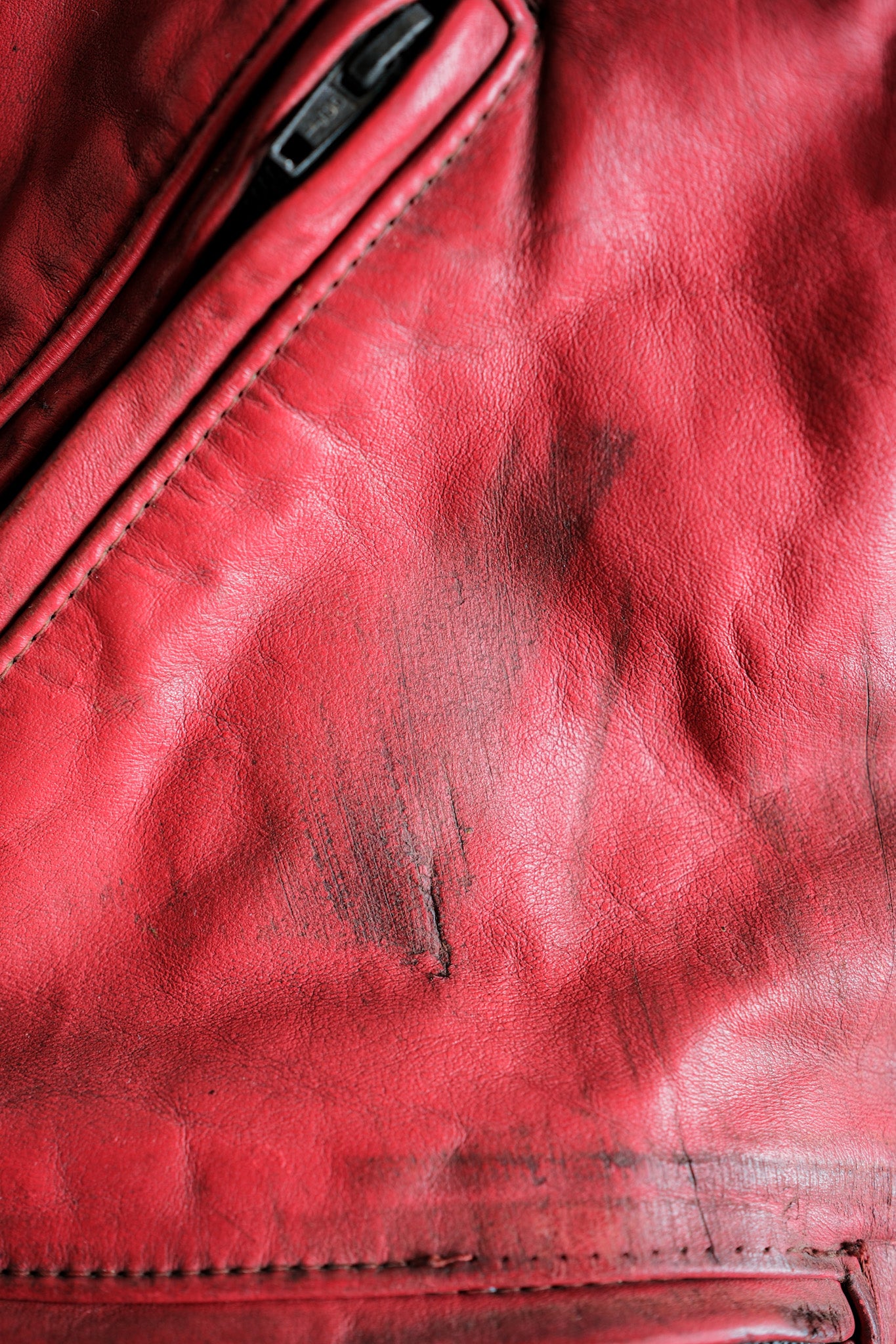 【~70’s】Vintage Lewis Leathers Red Leather Riders Jacket Size.40 "EUROPE"