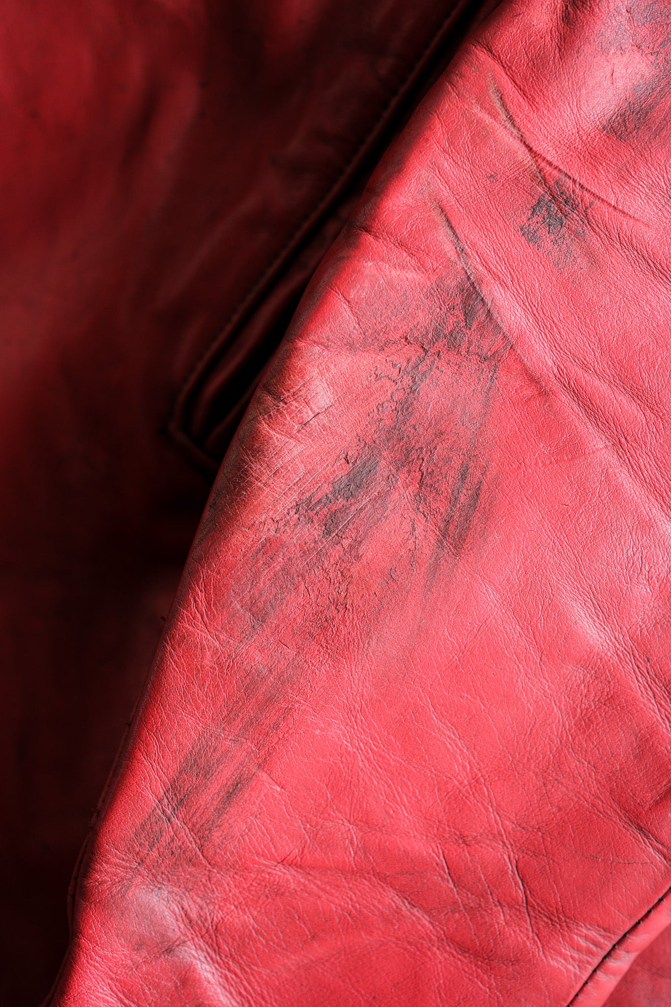 【~70’s】Vintage Lewis Leathers Red Leather Riders Jacket Size.40 "EUROPE"