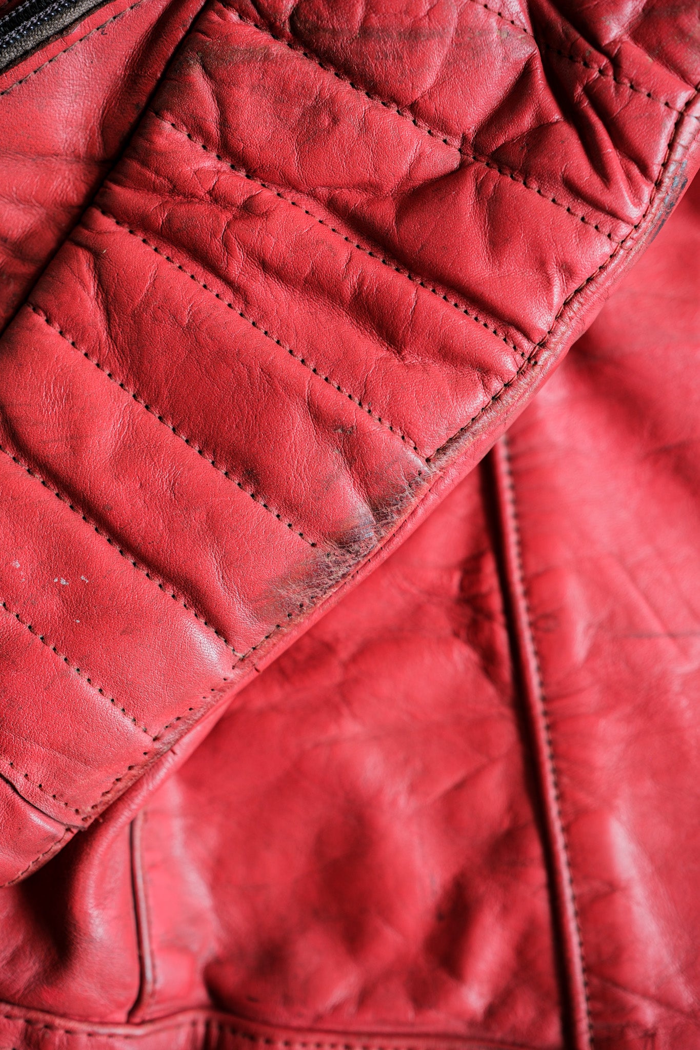 【~70’s】Vintage Lewis Leathers Red Leather Riders Jacket Size.40 "EUROPE"