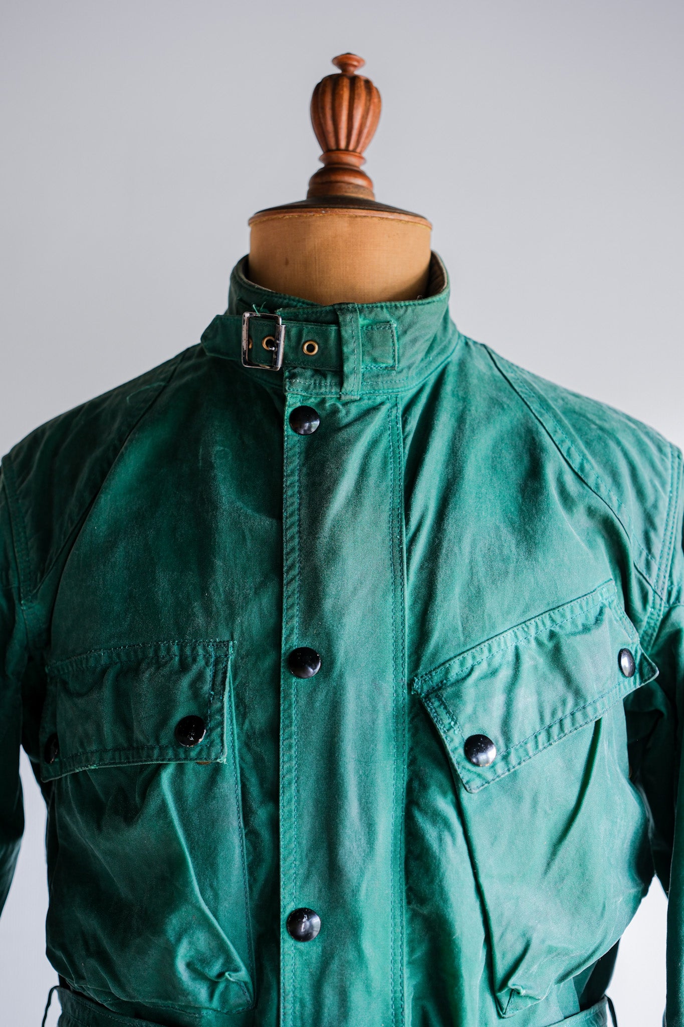 【~60's】Vintage Belstaff Green Waxed Jacket Size.38 "TRIALMASTER"