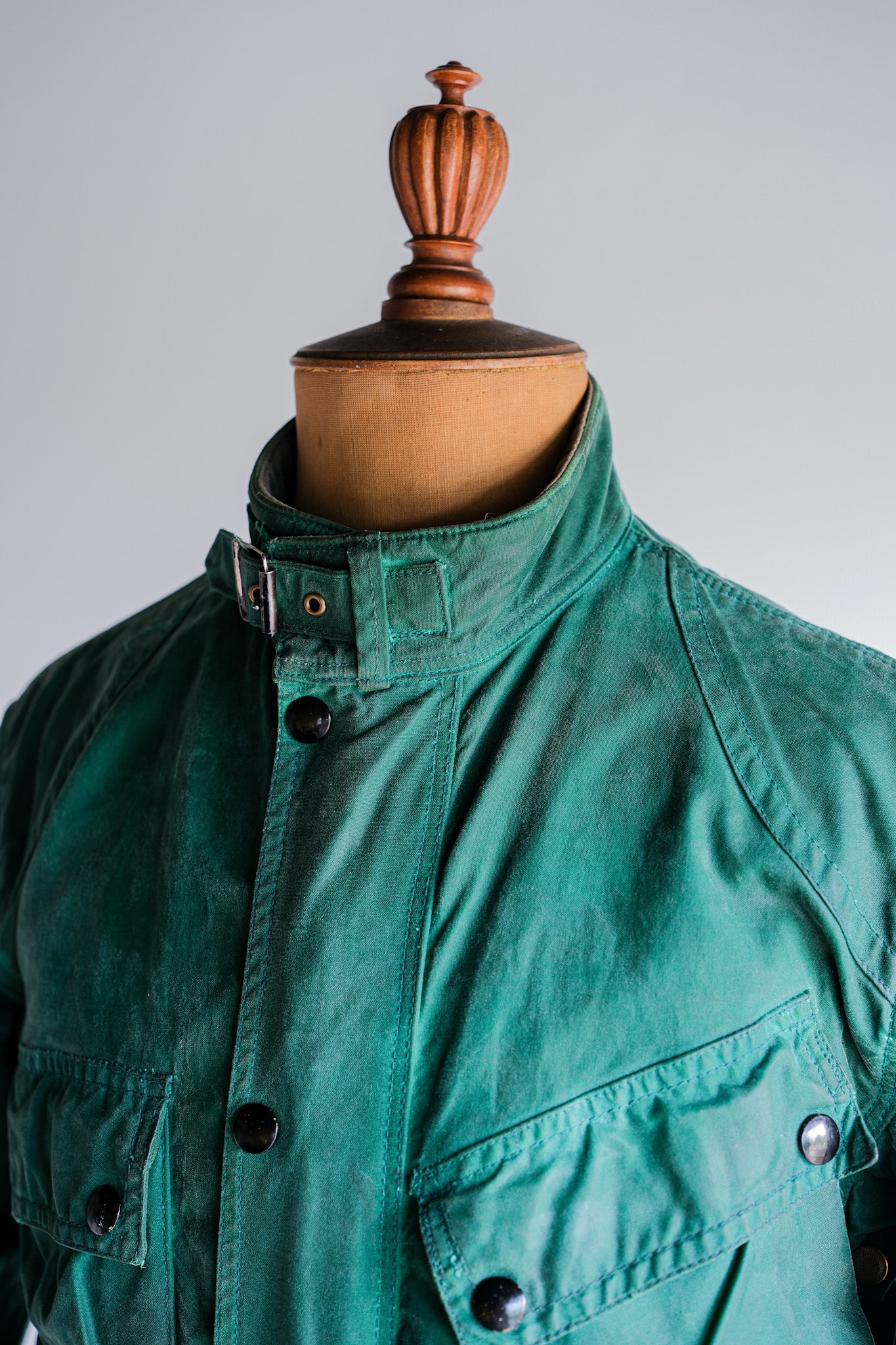 【~60's】Vintage Belstaff Green Waxed Jacket Size.38 "TRIALMASTER"